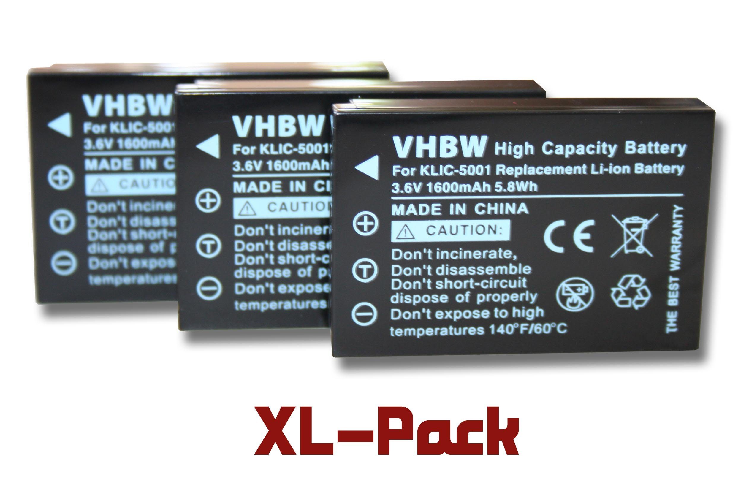 vhbw kompatibel mit Icom IC-P7A, IC-P7, IC-E7 Kamera-Akku Li-Ion 1600 mAh (3,6 V)
