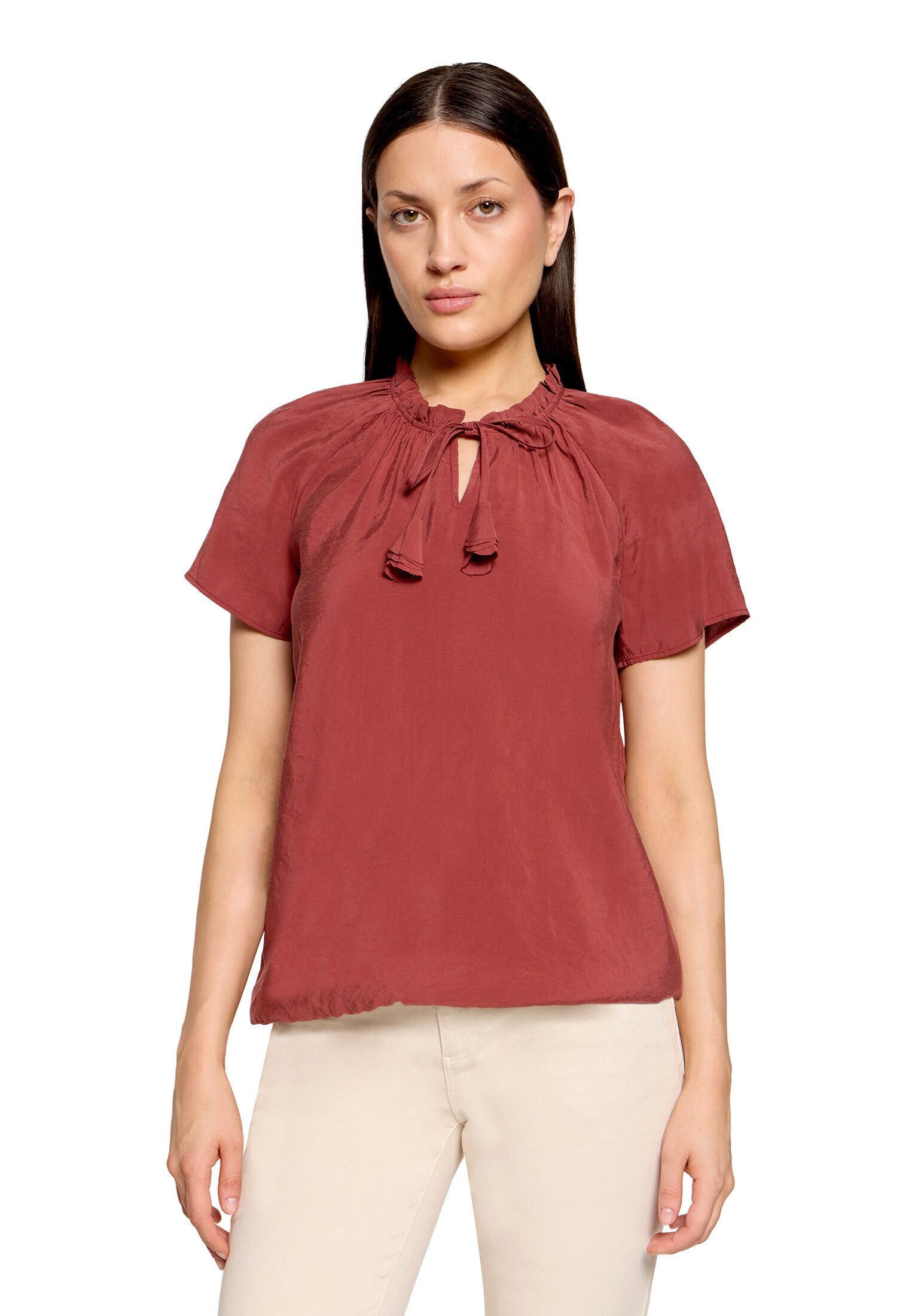Cartoon Schlupfbluse Damen mit Raffung