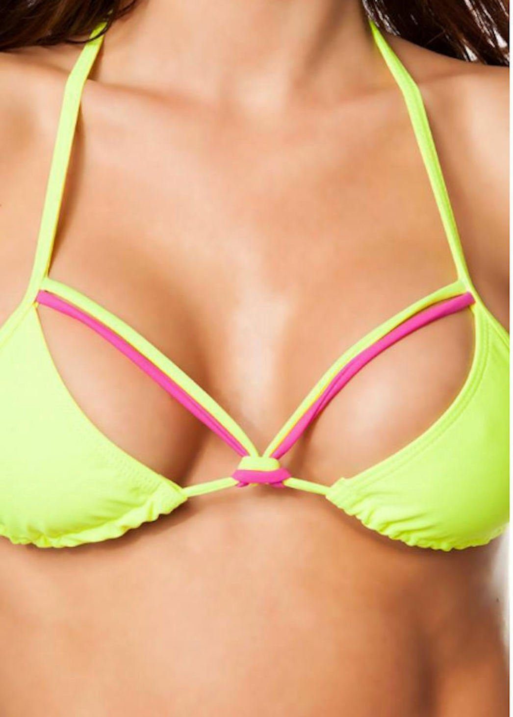 Samegame Bikini-Slip in neongelb neonpink Triangel-Bikini Triangel-Bikini Set: Bikini-Oberteil,