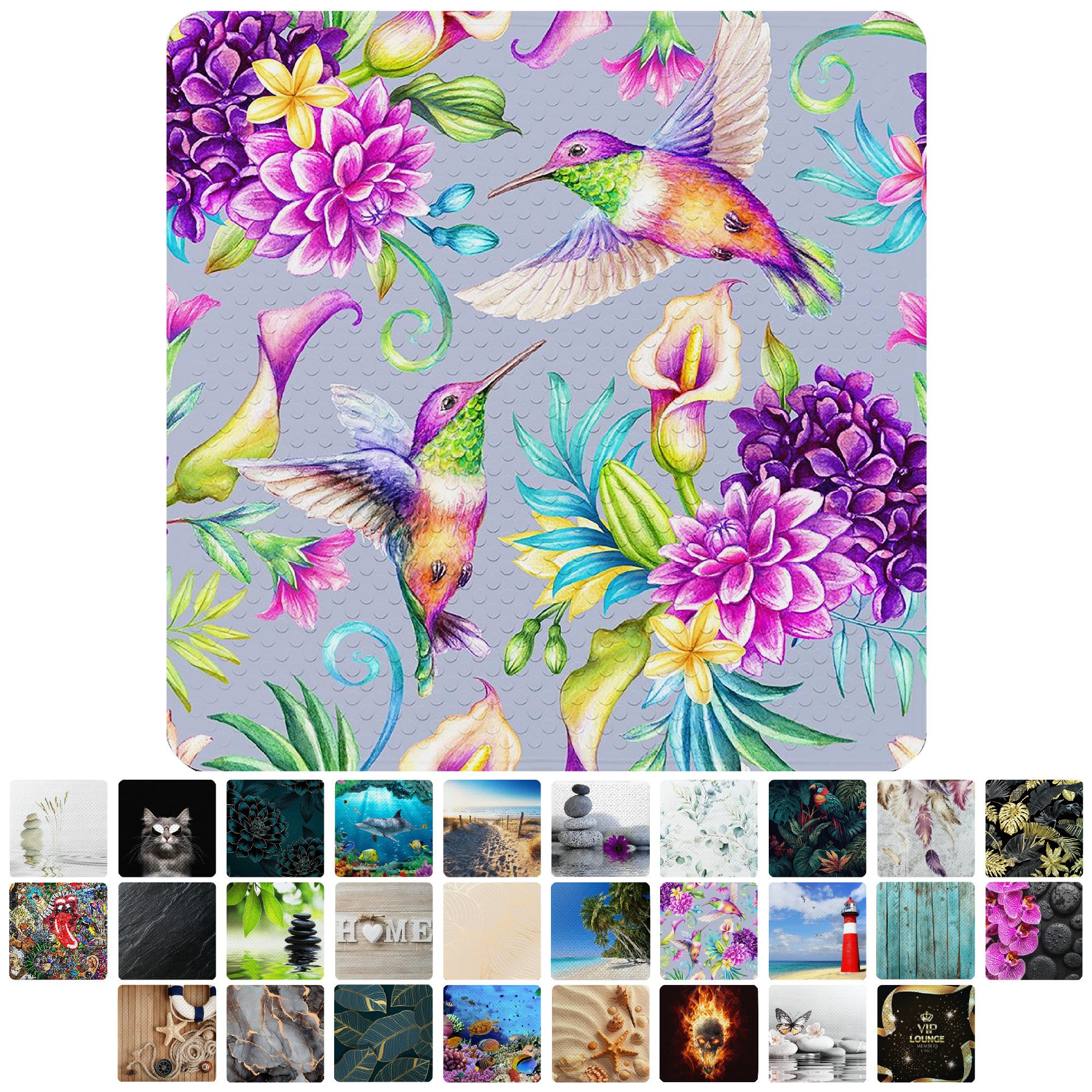Sanilo Duschmatte mit Motiv, viele schöne Badematten zur Auswahl, rutschfeste & sichere Badematte, hochwertig, Kunststoff PVC, quadratisch, 230 extra starke Saugnäpfe, 53 x 53 cm, waschbar