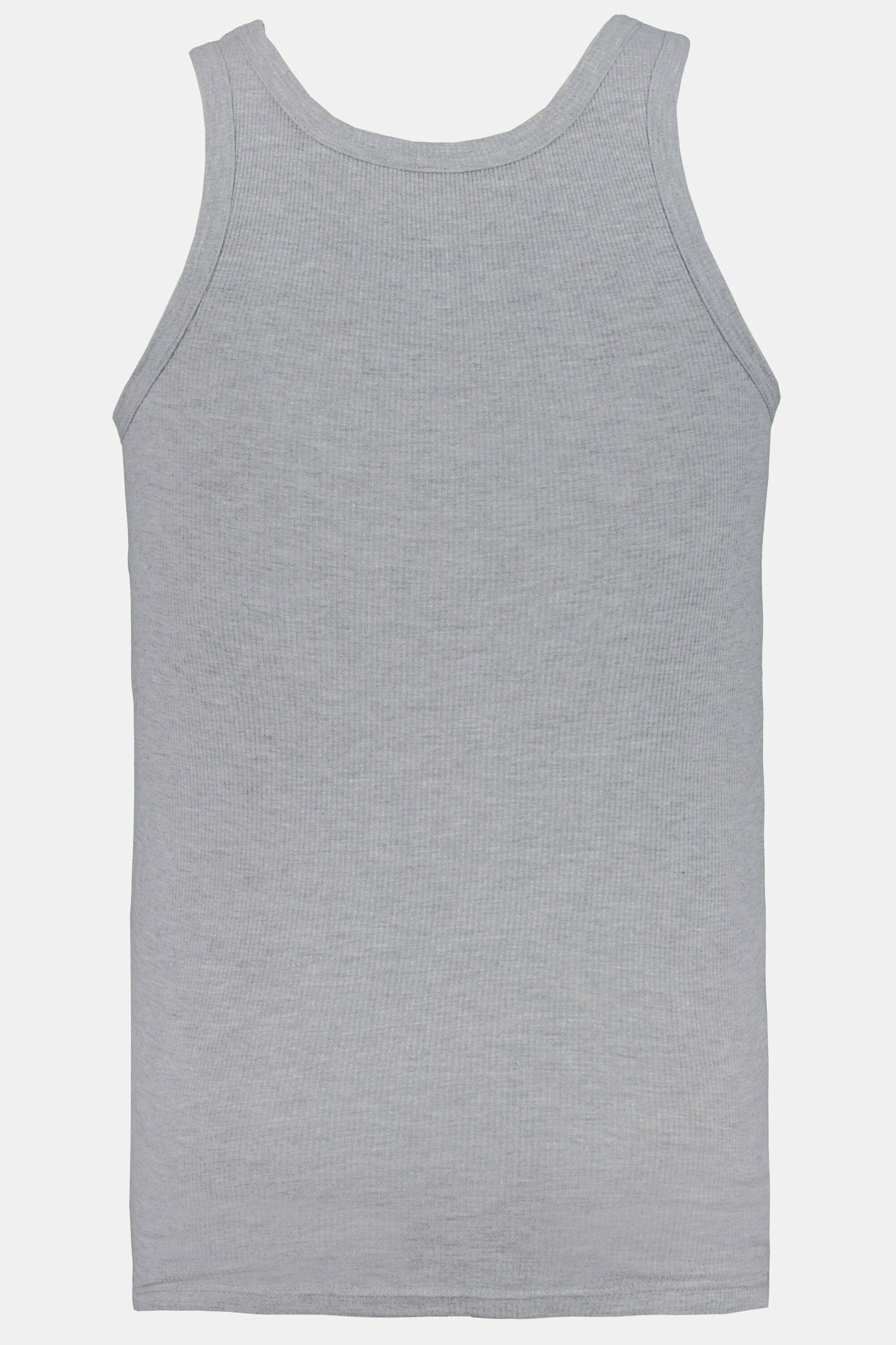 8XL Top bis JP1880 grau melange Tank Unterhemd Rippe ärmellos