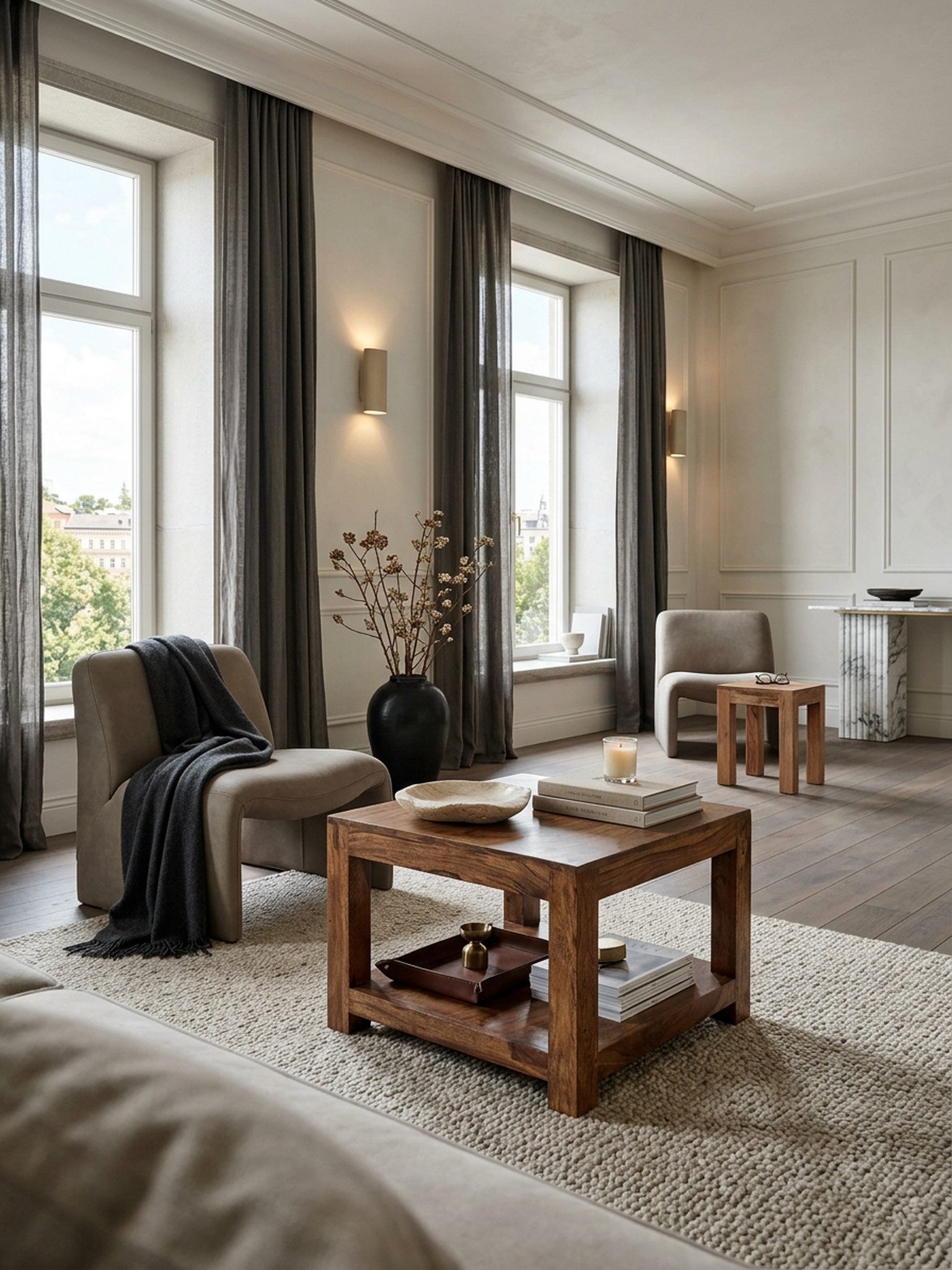 KADIMA DESIGN Couchtisch Couchtisch MUMBAI Massiv-Holz 60 x 60 cm Wohnzimmer-Tisch Holztisch, Design dunkel-braun Landhaus-Stil Beistelltisch