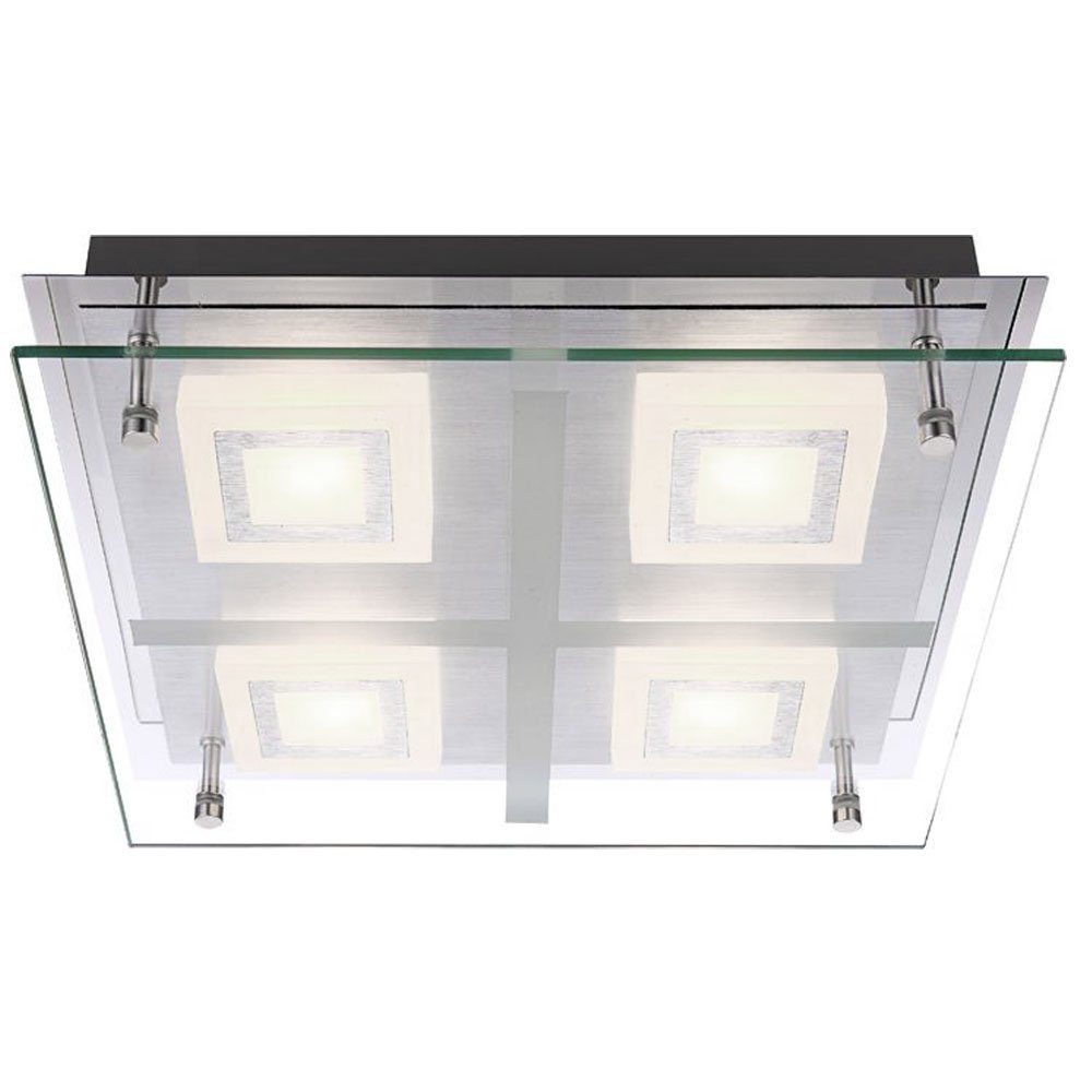 fest LED-Leuchtmittel Warmweiß, Zimmer Leuchte Globo LED LED Deckenleuchte, Chrom verbaut, Wohn Strahler Decken Würfel Glas