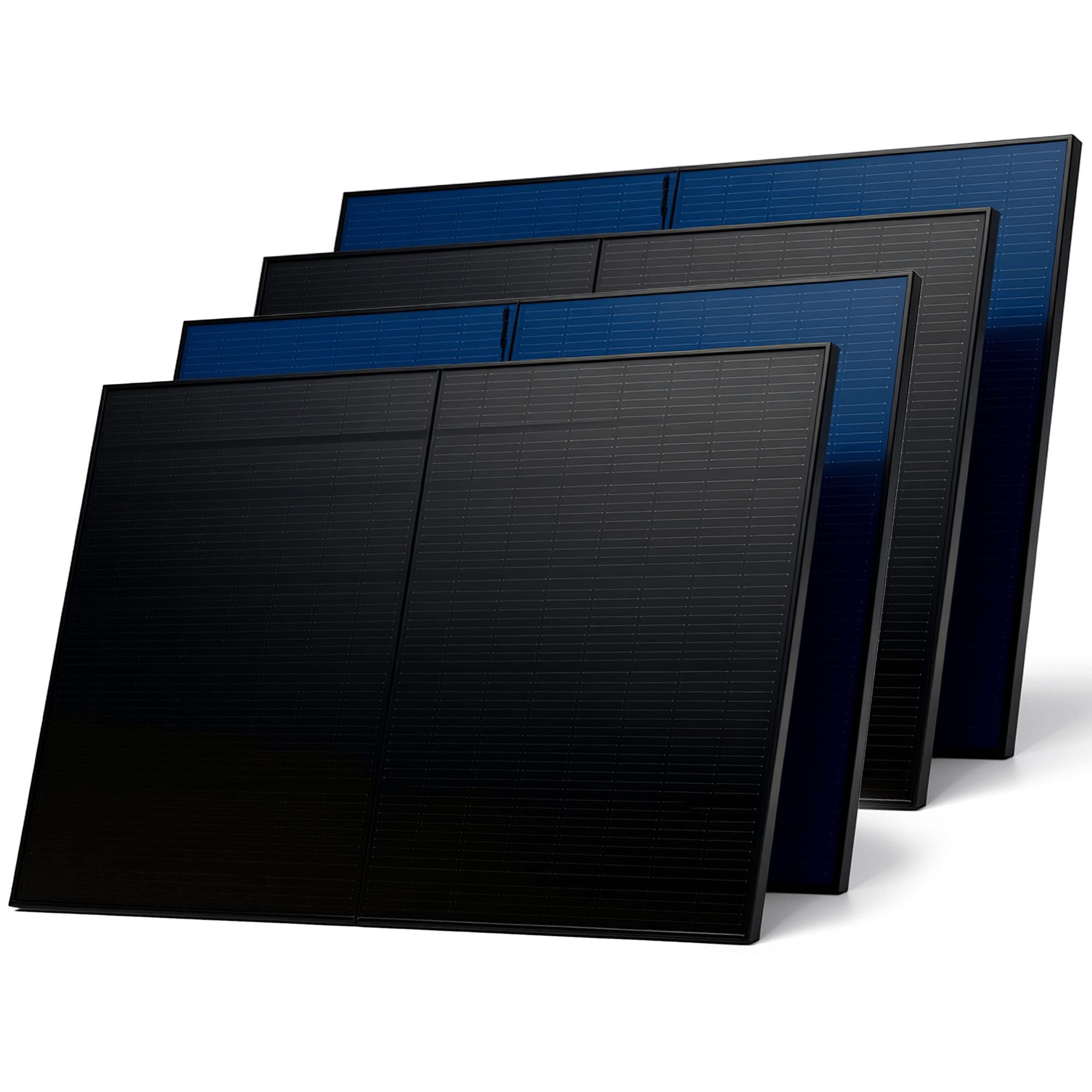 SUNNIVA Solarmodul Solarpanel FULL BLACK Bifazial Glas 500 Watt PV Panel, Monokristallin, (4-St., Setwahl - 1er, 2er oder 4er Set)