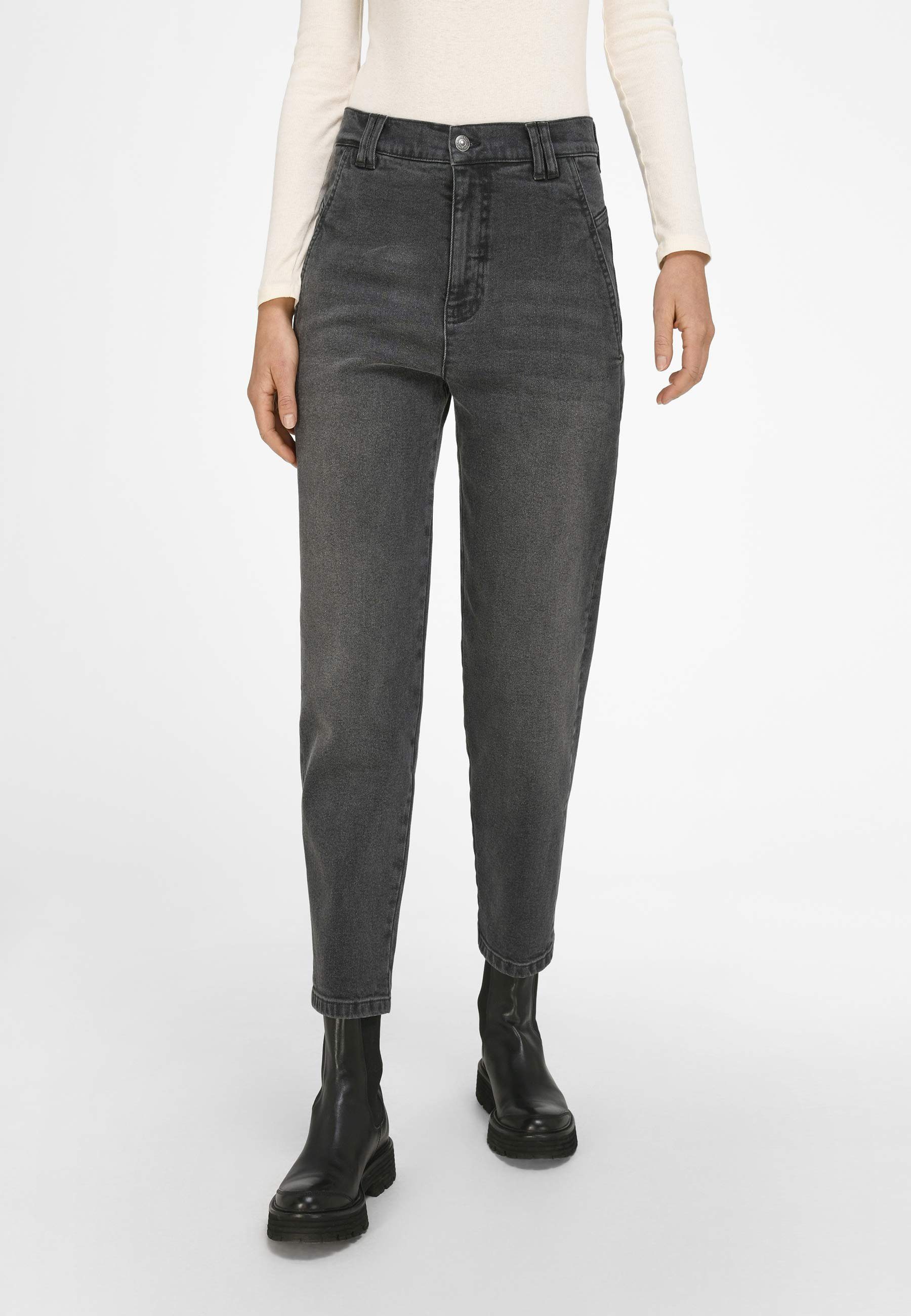 Cotton Ziernähten mit DAY.LIKE Slim-fit-Jeans grey_denim