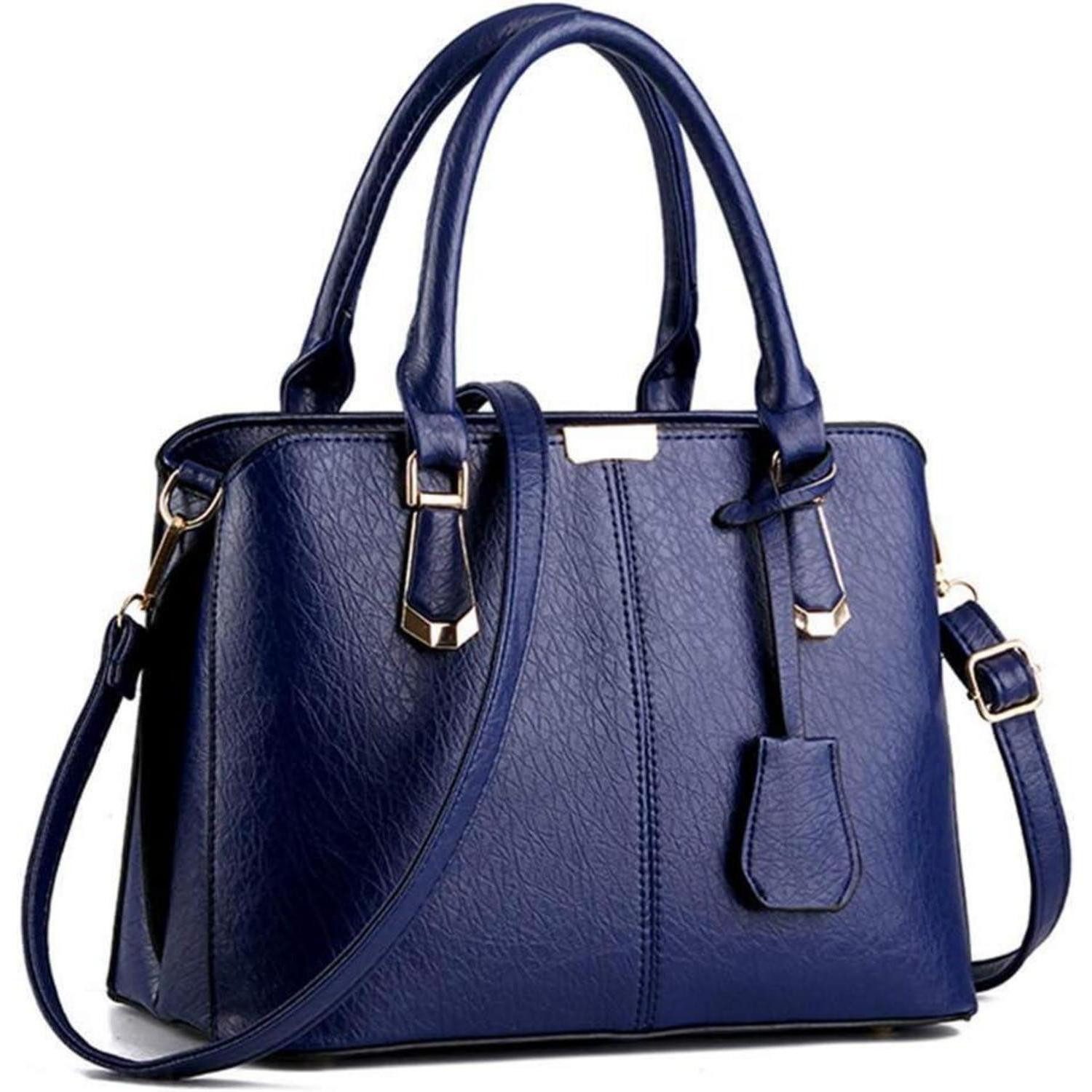 Handtasche Damen Henkeltasche Umhängetasche PU Leder modern groß mit Anhänger
