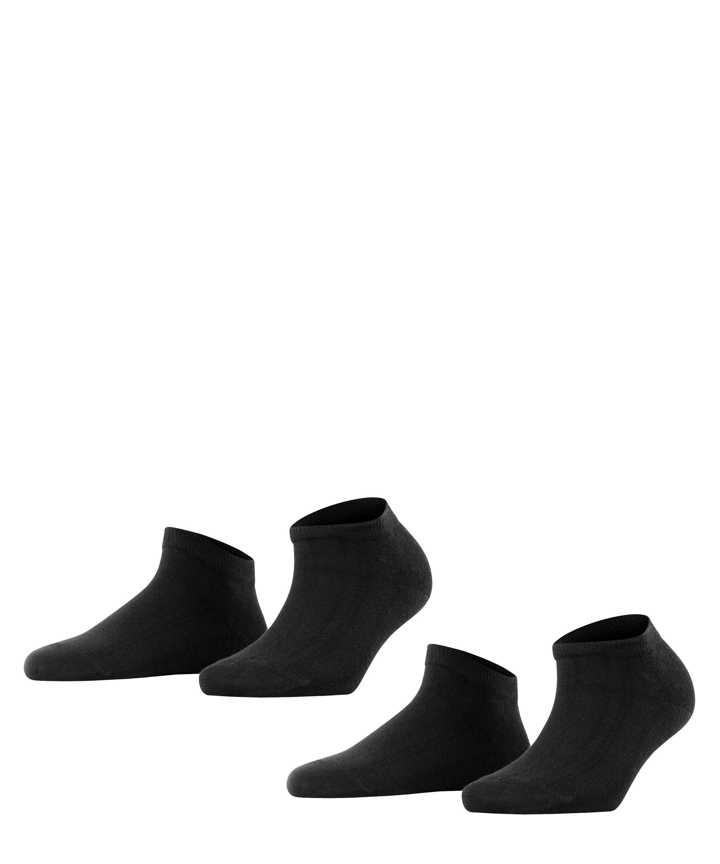 FALKE Sneakersocken Happy 2-Pack (2-Paar) Set aus 2 Paar Baumwollsneakern black (3000)