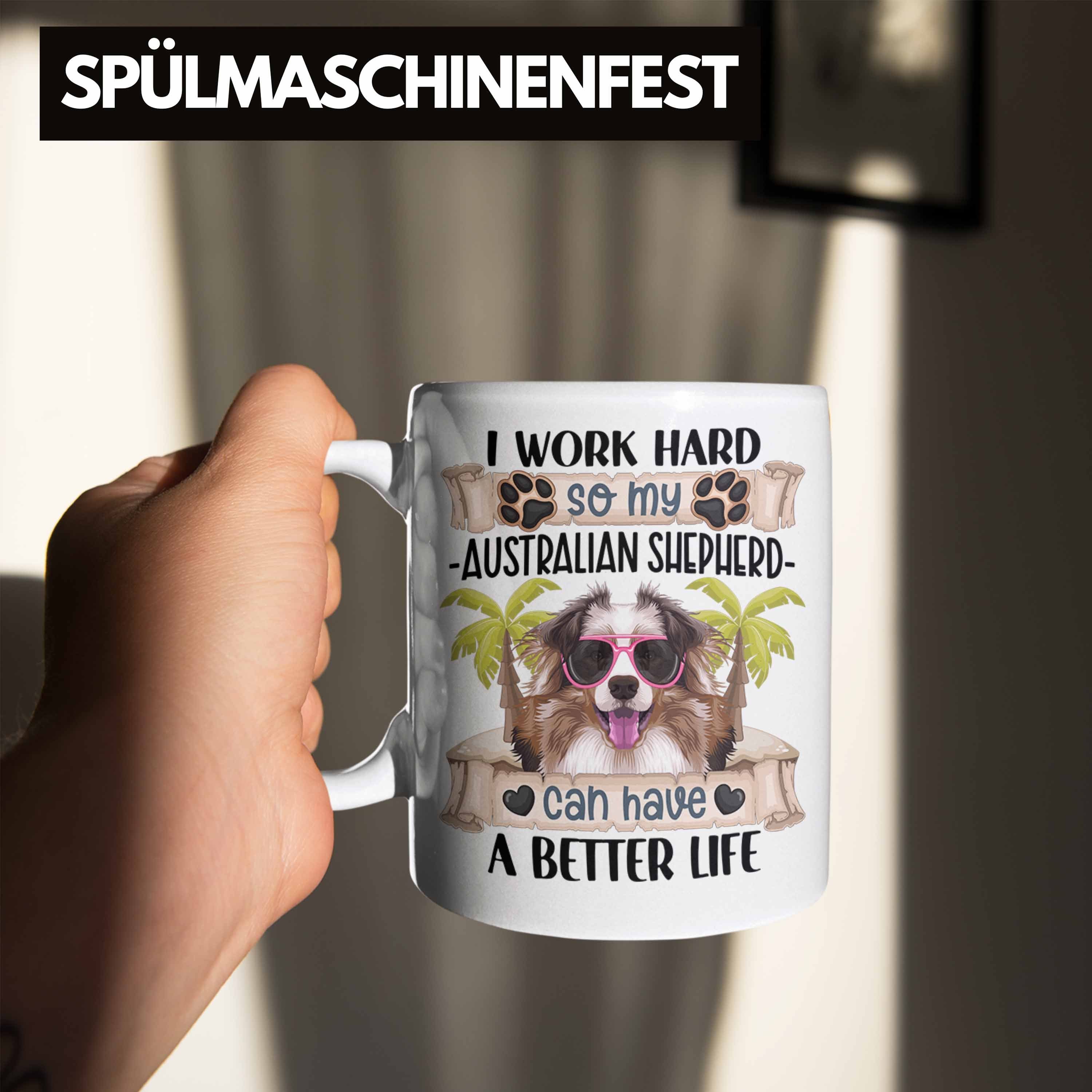 Lustiger Weiss Besitzer Trendation Geschenkid Geschenk Shepherd Spruch Tasse Tasse Australian