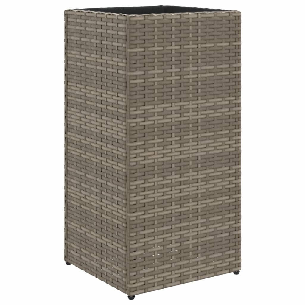 vidaXL Blumentopf Pflanzkübel Grau 30x30x60 cm Poly Rattan (1 St)
