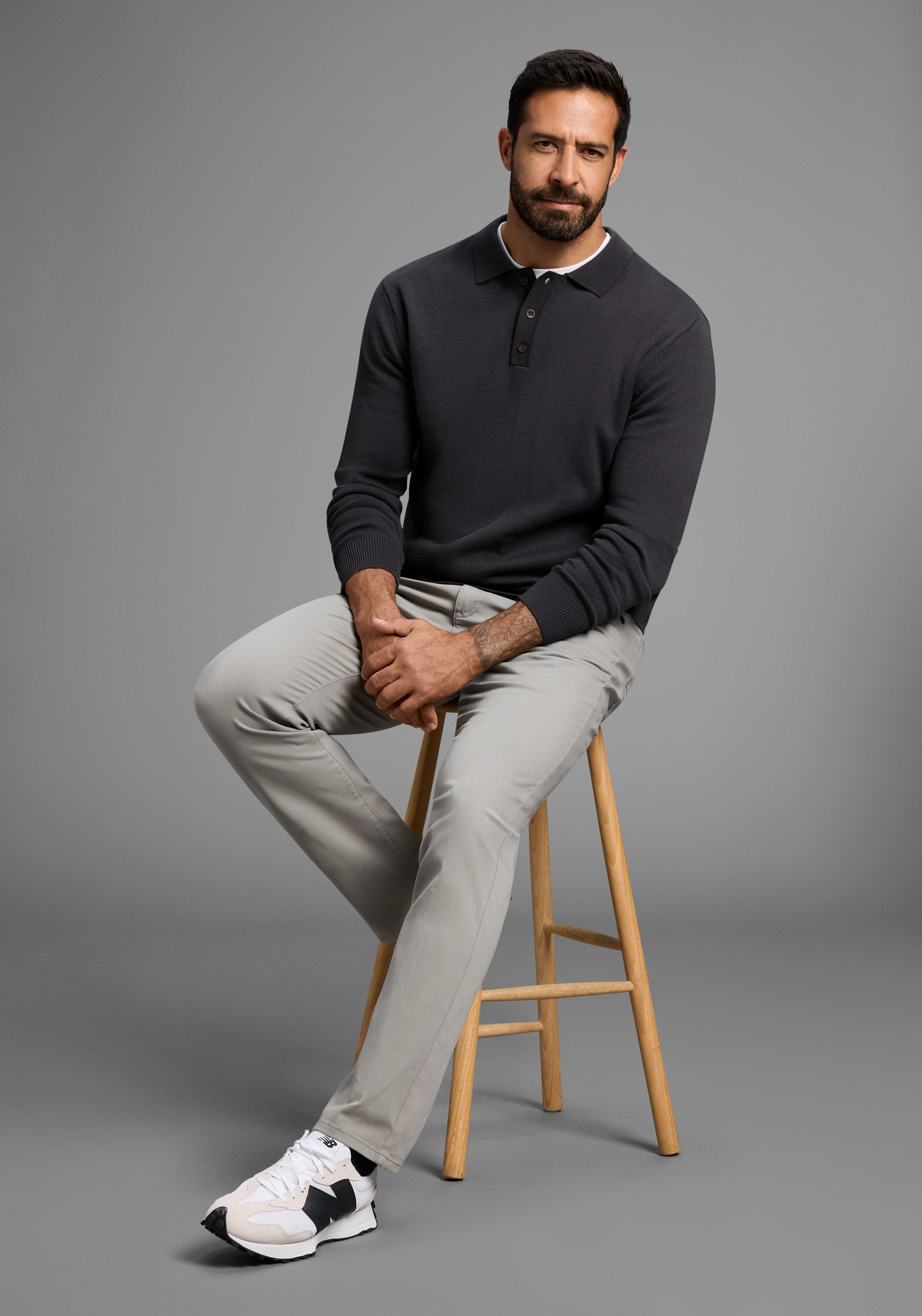 Man's World Polokragenpullover Neue Kollektion ! Feinstrick, ideal für die Übergangszeit, Basic Style