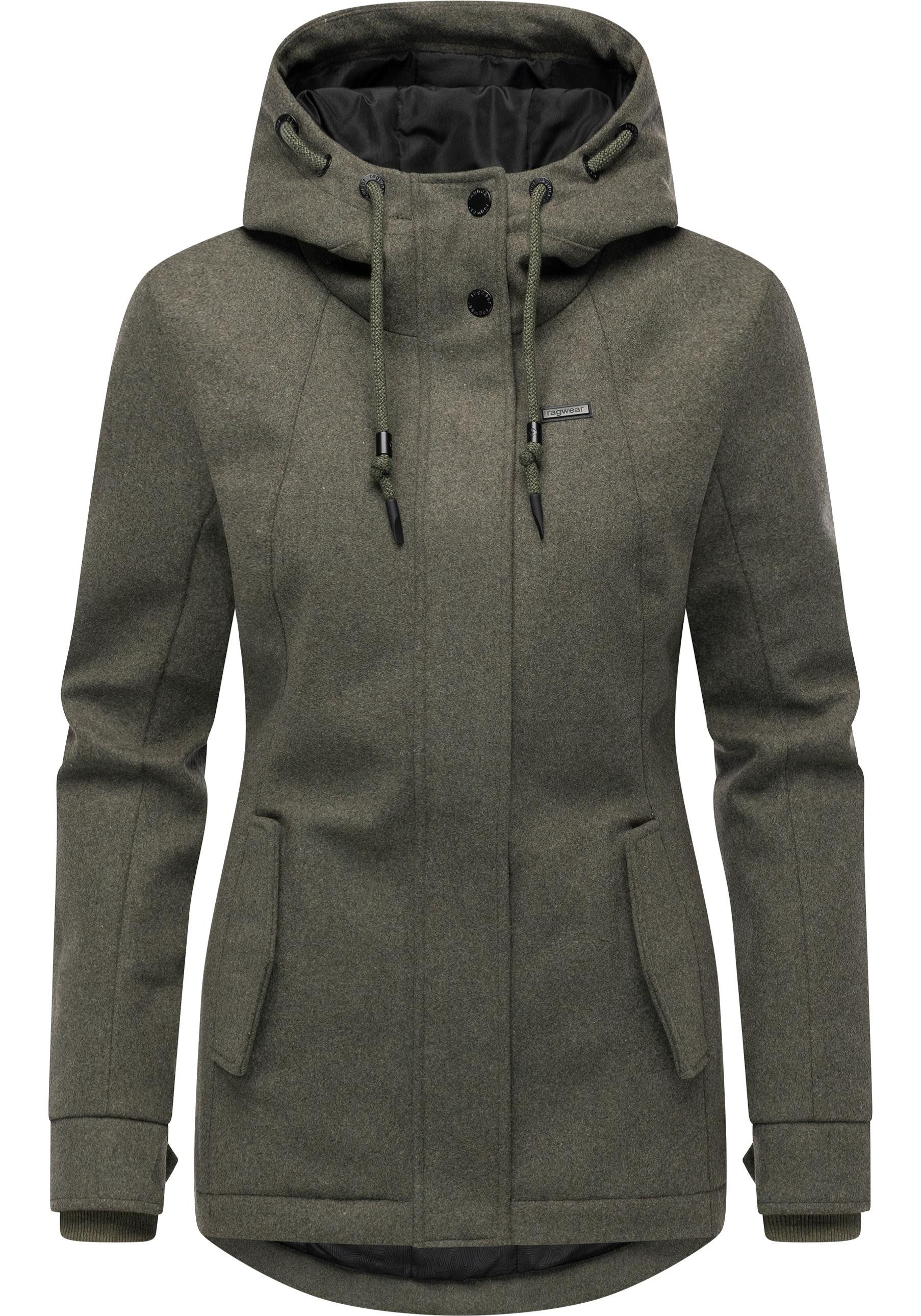 Ragwear Winterjacke Monadde Felt YOUMODO Wasserfeste warme Jacke mit Kapuze
