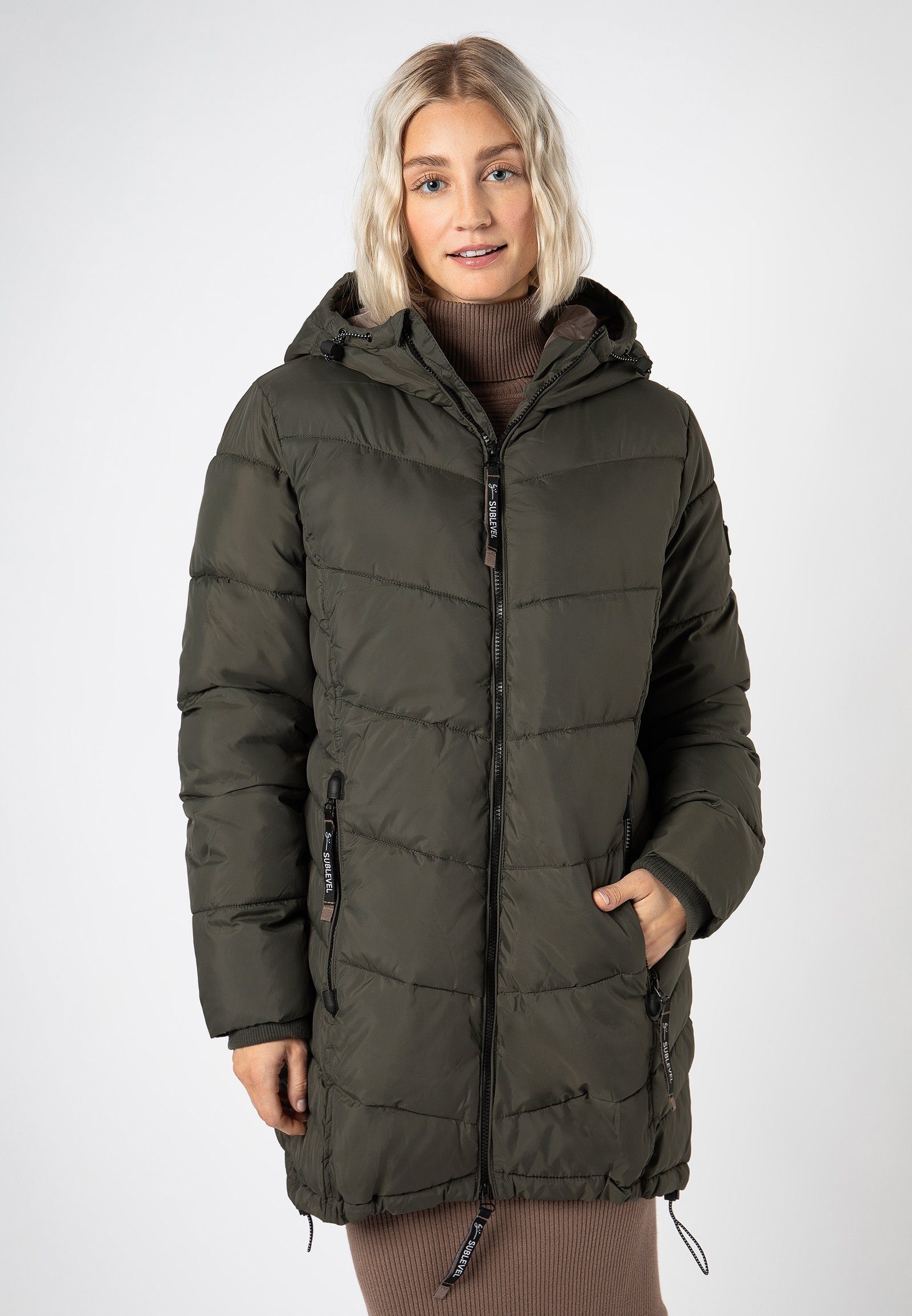 SUBLEVEL Wintermantel Steppmantel tailliert warm wattiert günstig online kaufen