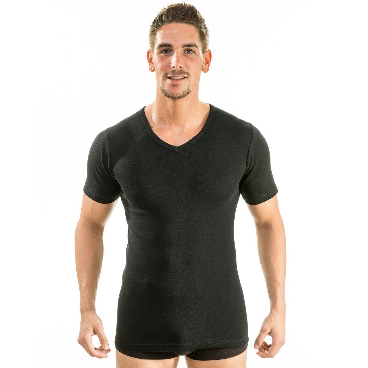 HERMKO Unterziehshirt 4880 Herren kurzarm Shirt V-Ausschnitt Business Unter günstig online kaufen