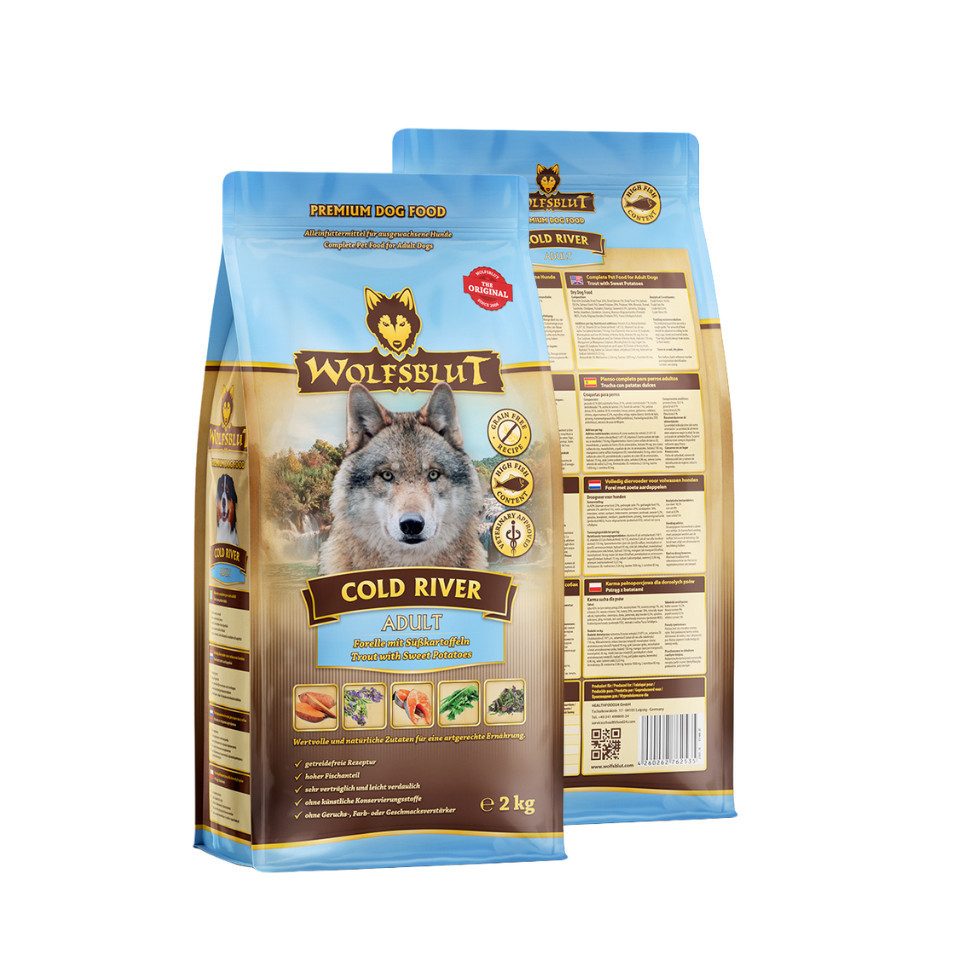 Wolfsblut Cold River Adult - getreidefreies Trockenfutter mit Forelle, Trockenfutter für: Hunde
