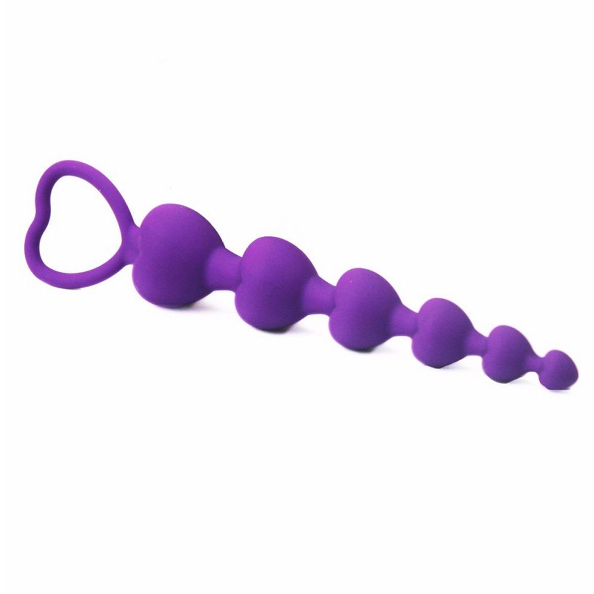 TPFSecret Analkette herzförmig Männer und Frauen, ergonomische große 18,5cm Anal Kugelkette, mit 6 Kugeln und unterschiedlichem Durchmesser - Farbe: Lila