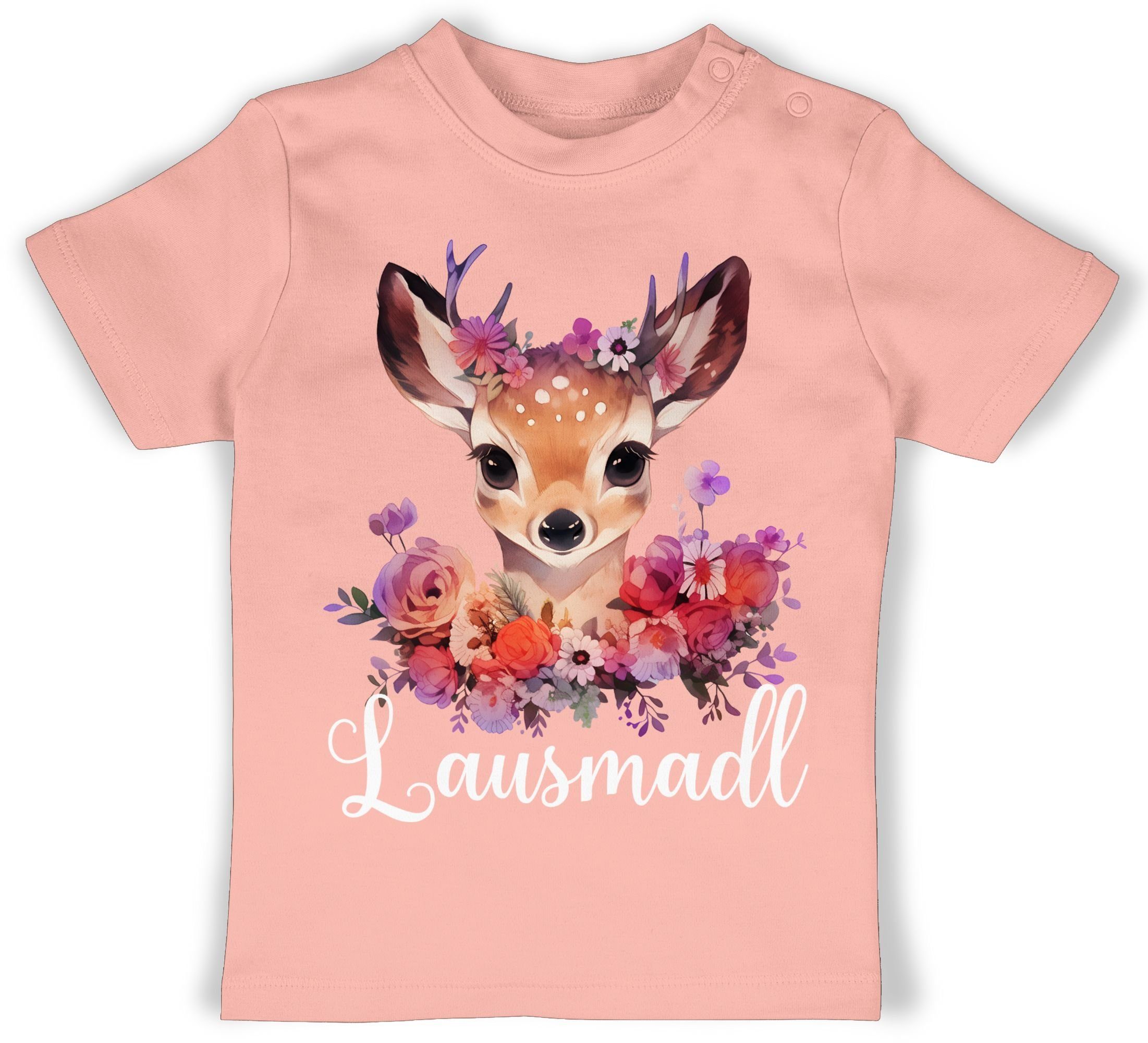 Shirtracer T-Shirt Lausmadl Lausmadel Lausdrindl Lausmädchen Mode für Oktoberfest Baby Outfit 1 Babyrosa