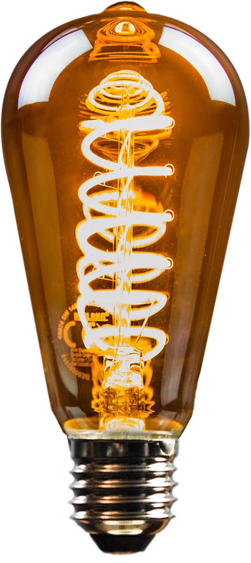 BLULAXA LED-Filament Vintage, E27, 10 St., Extra-Warmweiß, 10er-Set, Vintage ST64, smoky, superwarmweis