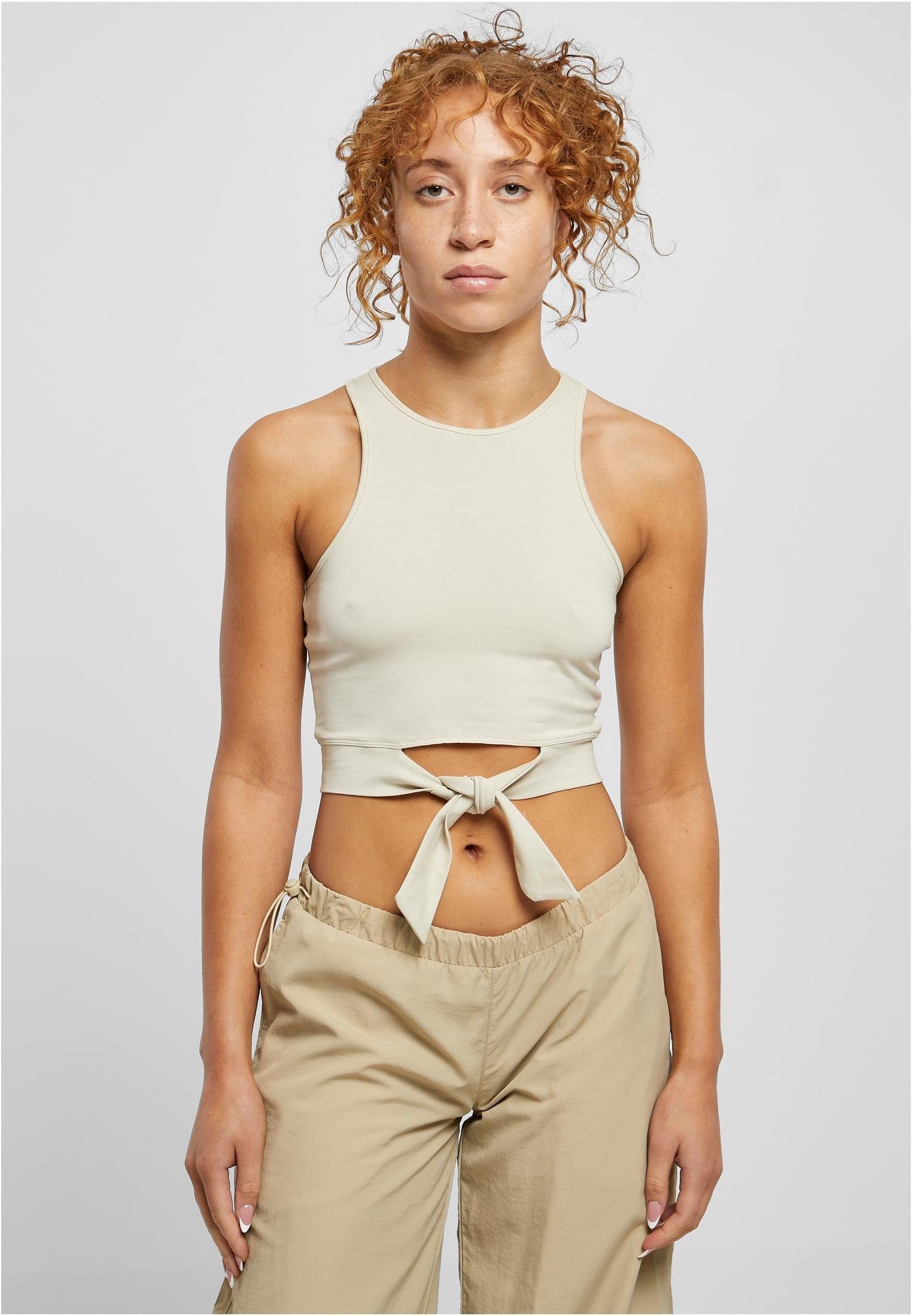 URBAN CLASSICS Tanktop Ladies Cropped Knot Top XS bis 5XL