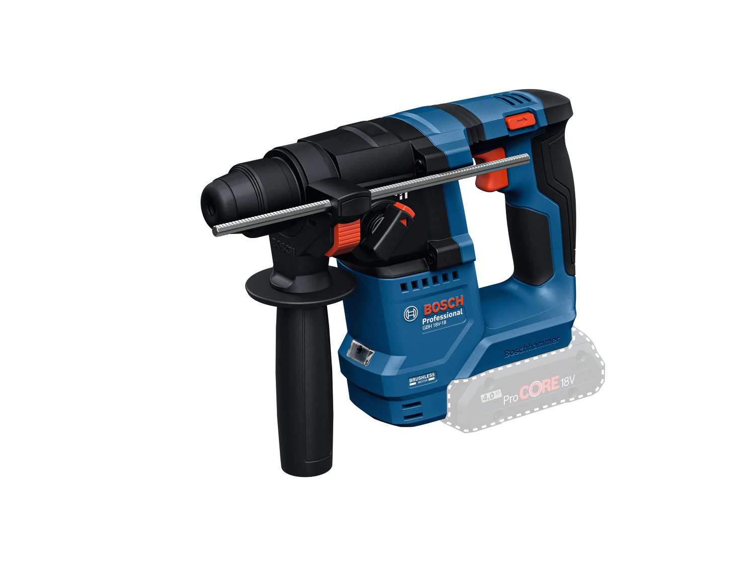 Bosch Professional Akku-Bohrhammer GBH 18V-18, (Set), inkl. 2 Akkus und Ladegerät