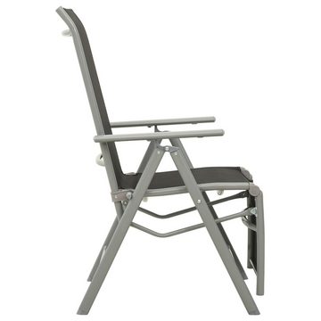furnicato Gartenstuhl Garten-Liegestuhl Textilene und Aluminium Silbern