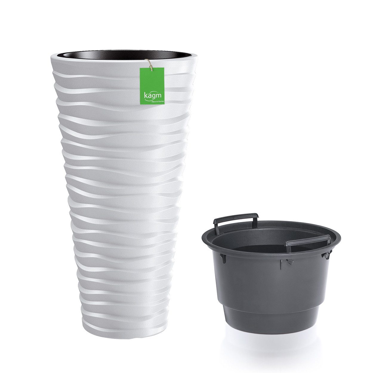 KAGM Pflanzkübel Blumenkübel Pflanzgefäß Wellen-Design 3D-Effekt (inkl. Pfl günstig online kaufen