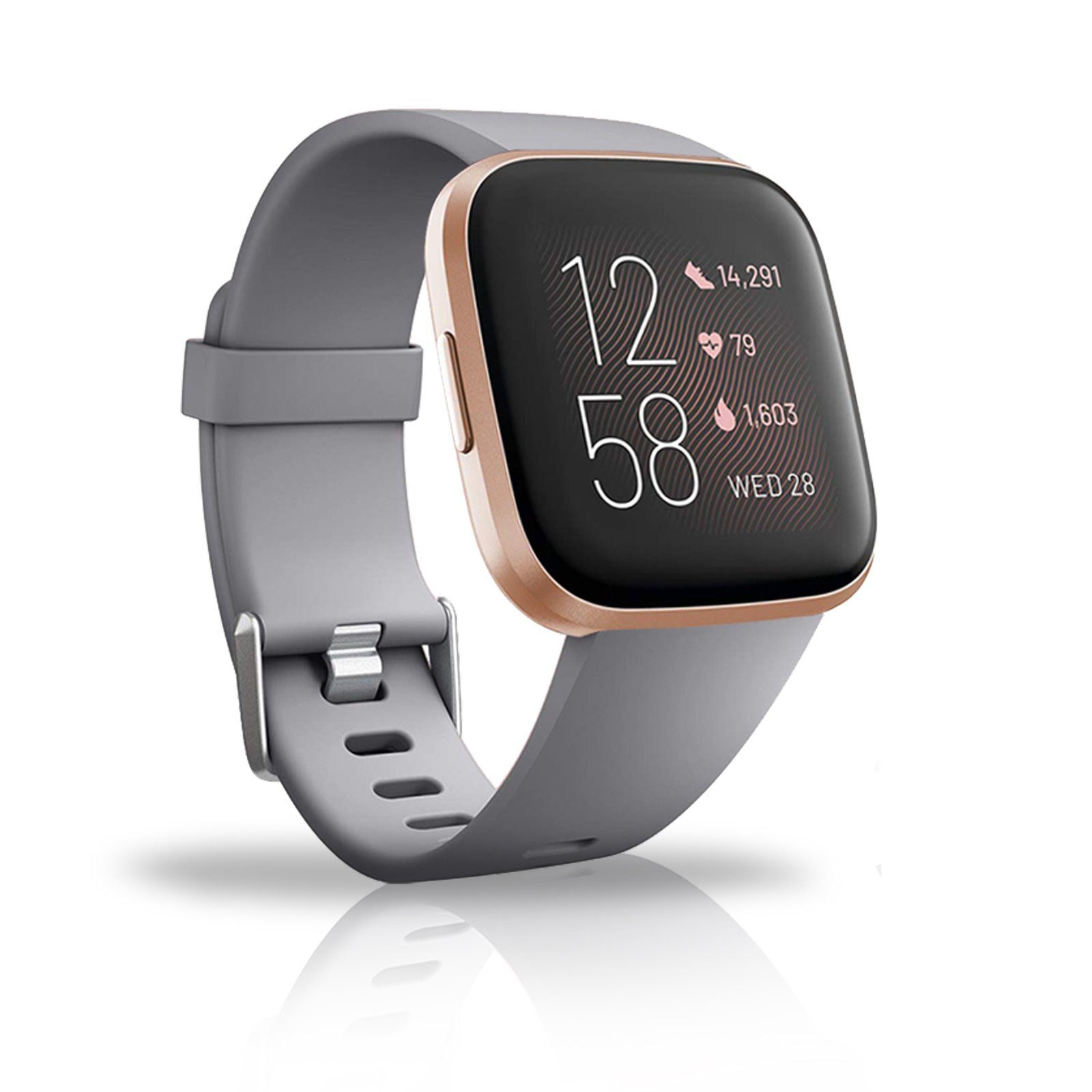 Diida Smartwatch-Armband Uhrenarmband,Watchband,Armband,Uhrenarmbänder, Für Fitbit Versa-Armband, Fitbit Versa/2/Lite, Silikon, 22 mm, Schwarz Grau | Uhrenarmbänder