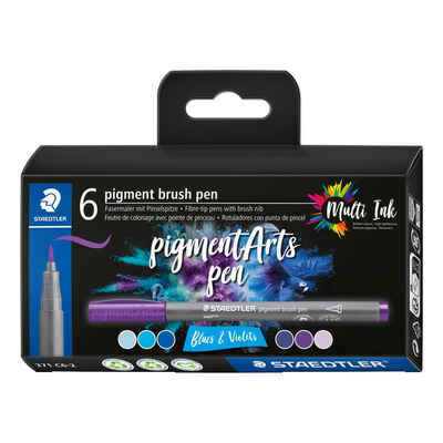 STAEDTLER Faserstift Pigment brush pen, 6er-Set