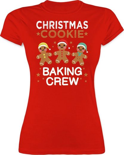 Shirtracer T-Shirt »Christmas Cookie Baking Crew - 3 Kekse - Weihnachten & Silvester Geschenke - Damen Premium T-Shirt« Neujahrsgeschenke Party Deko
