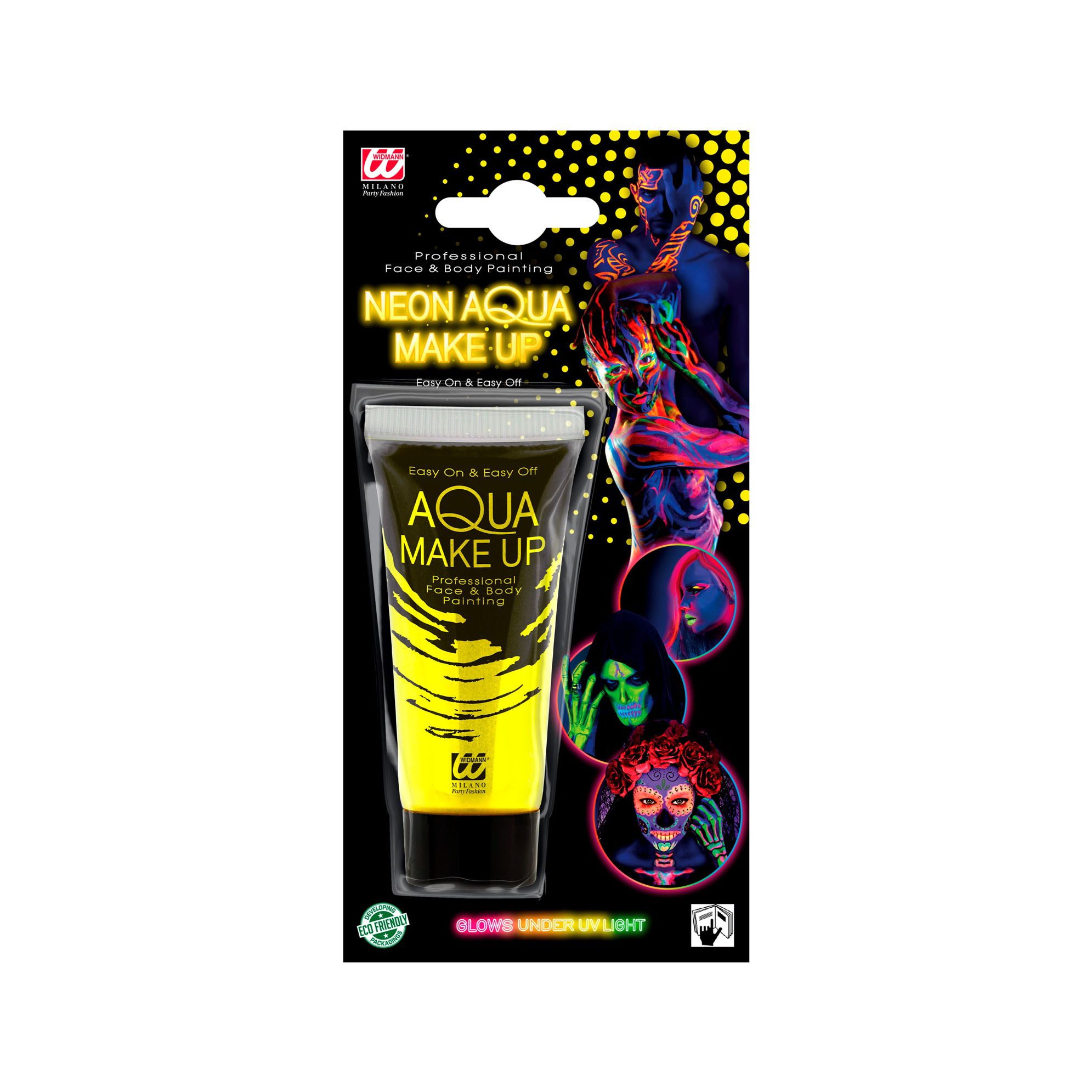 Theaterschminke Aqua Make-up - Tube 30 ml, Neon Gelb