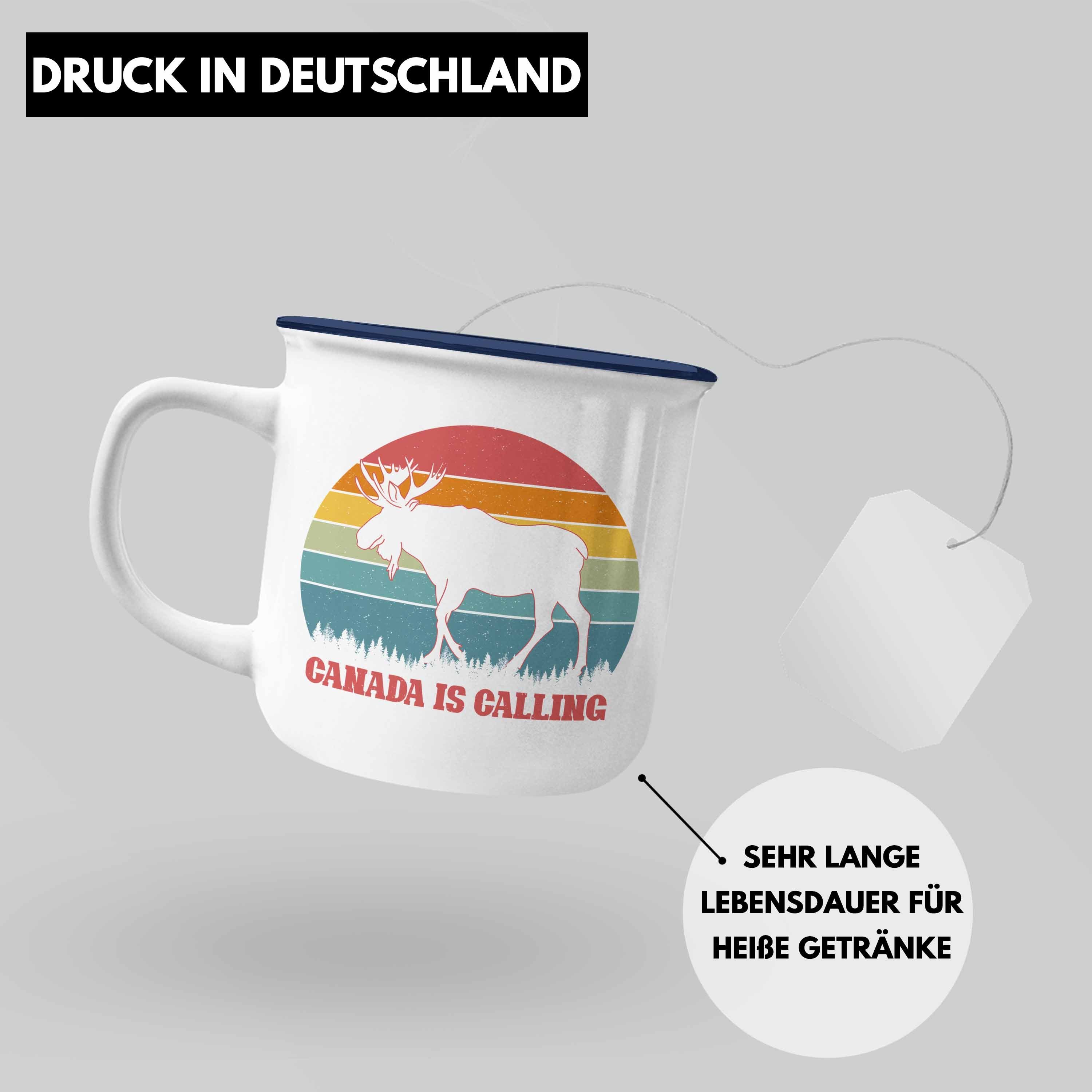 Trendation Thermotasse Trendation - Canada Is Calling Auslandsjahr Kanada Emaille Tasse Gesch – Bild 5 von 5