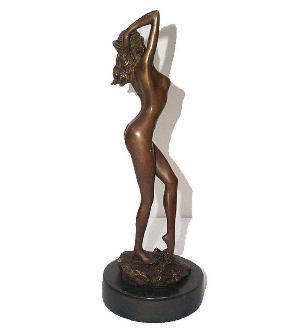 Linoows Hand sign. Dekoobjekt Bronzefigur, Bronze gegossen Skulptur 'Erwachen', Milo,