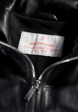 Milestone Lederjacke MSAlani Taillierte Passform Regular Fit, Hoher Stehkragen