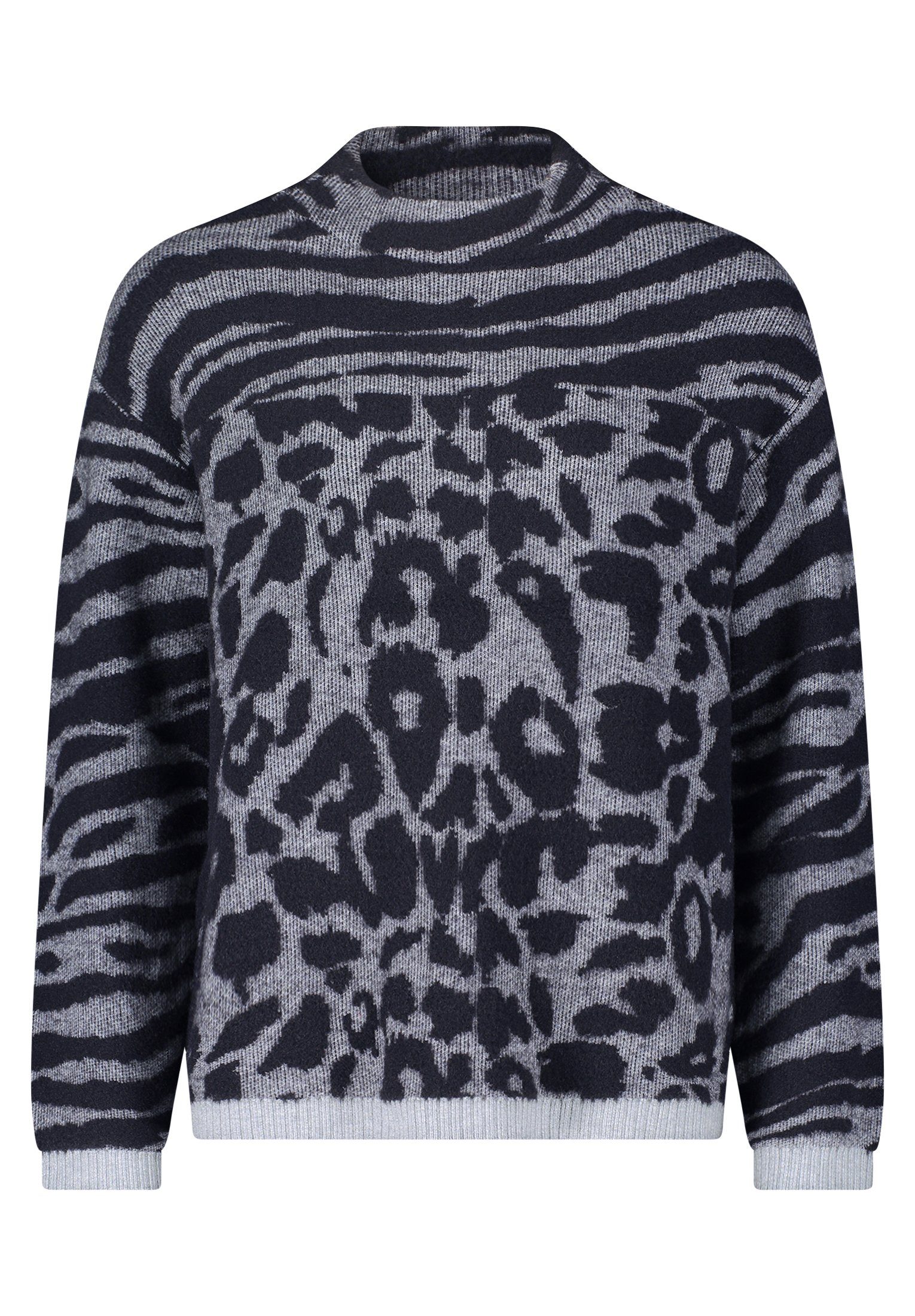 Betty Barclay Strickpullover mit Strick Grey/Grey Patch (1-tlg) Leoprint