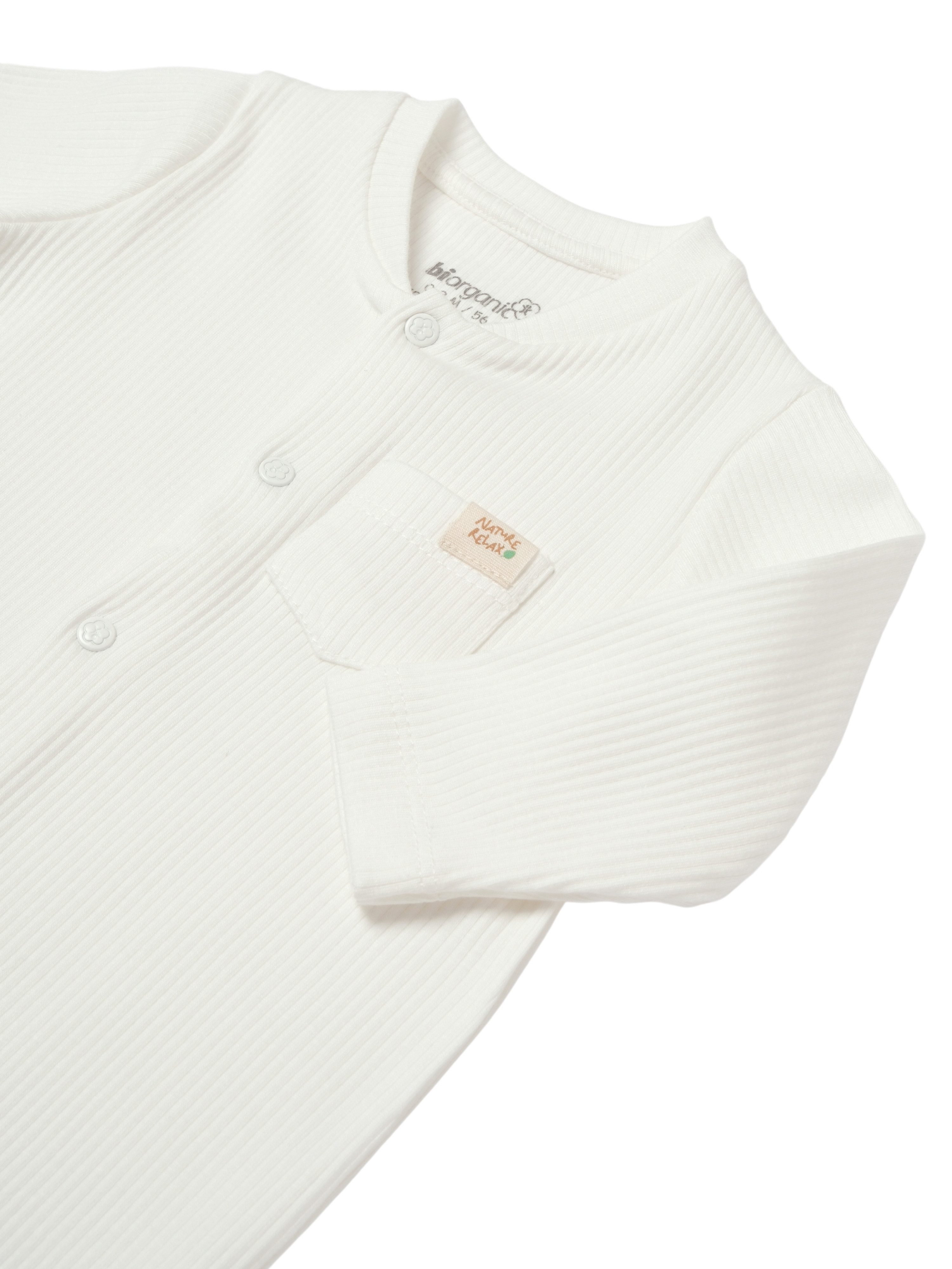 biorganic Strampler Baby Nature Relax Modal für Jungen und Mädchen Unisex Langarm (1-tlg) gerippte Textilstruktur (Ripp), Modal und Bio-Baumwolle, Größe 56 - 68