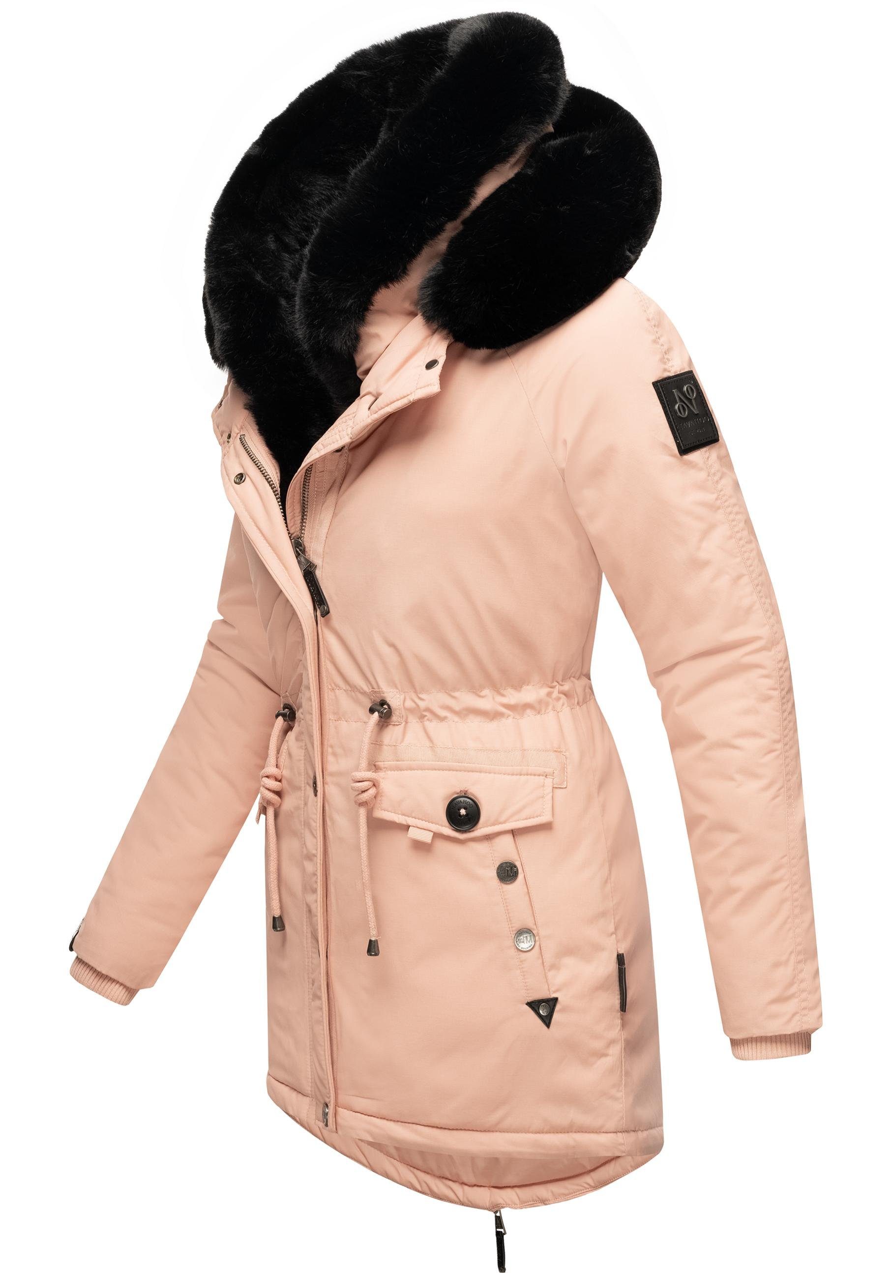 Navahoo Wintermantel Sweety Deluxe modischer Winterparka mit großer doppelter Kapuze