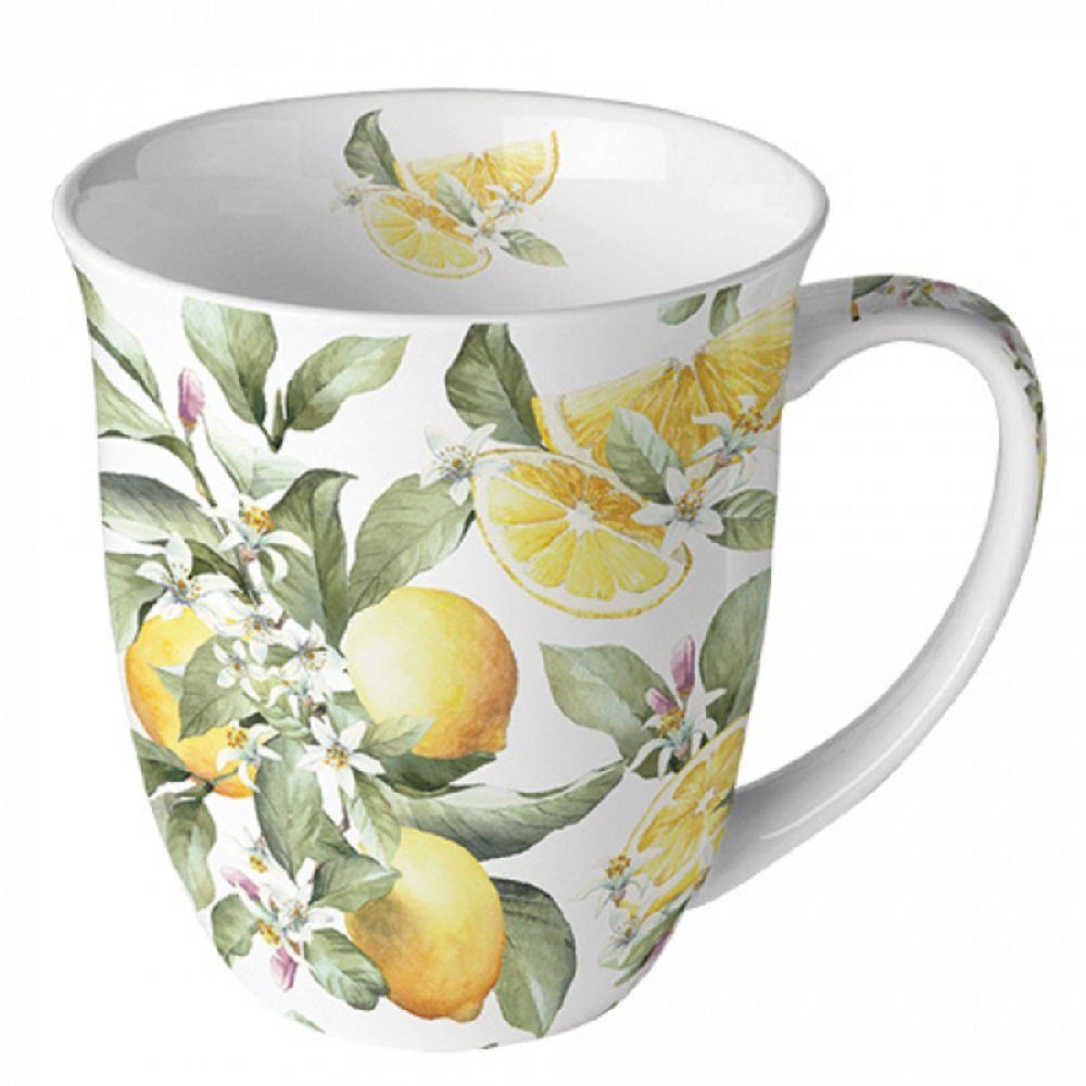 Ambiente Luxury Paper Products Кухлі Porzellan Mug Kollektion Planzen,Tiere - Herbst, Porzellan Tasse Zitronen, Winter Schnee Tee/Kaffee Tasse Motive - Ideal Als Geschenk