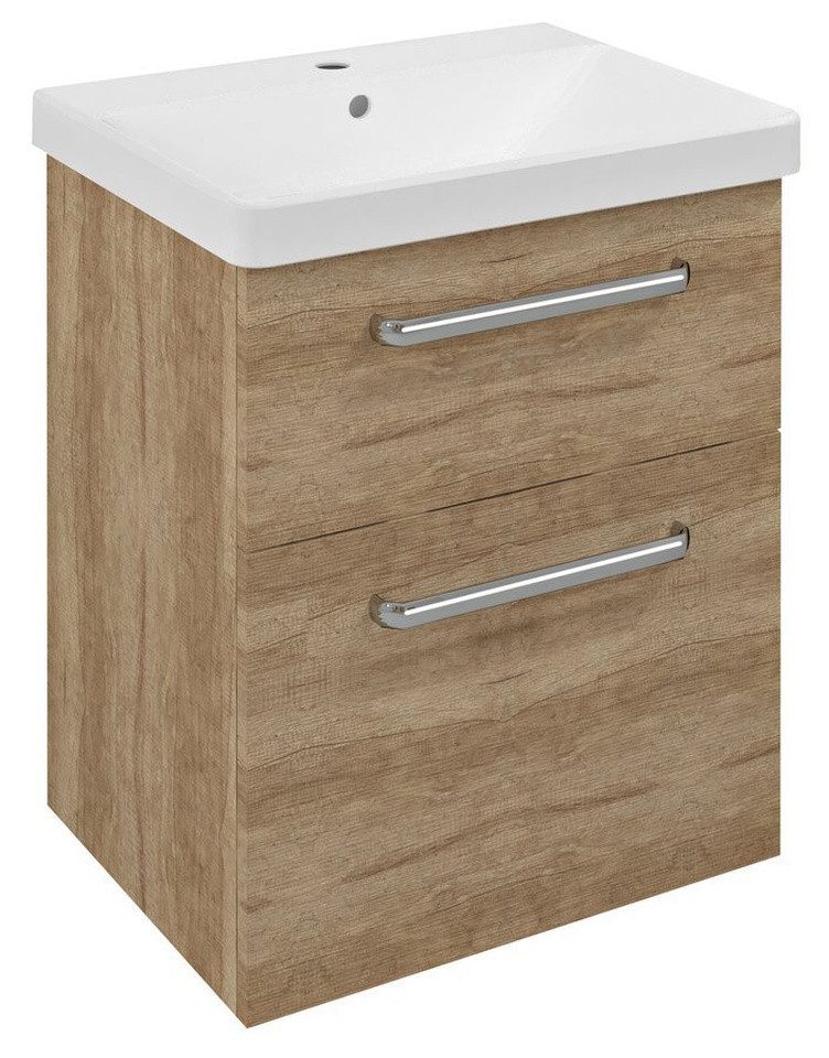Sapho Waschbeckenunterschrank THEIA Unterschrank 56,4x70x44,2cm, 2xSchublade, Eiche Alabama Sapho-TH060-2222