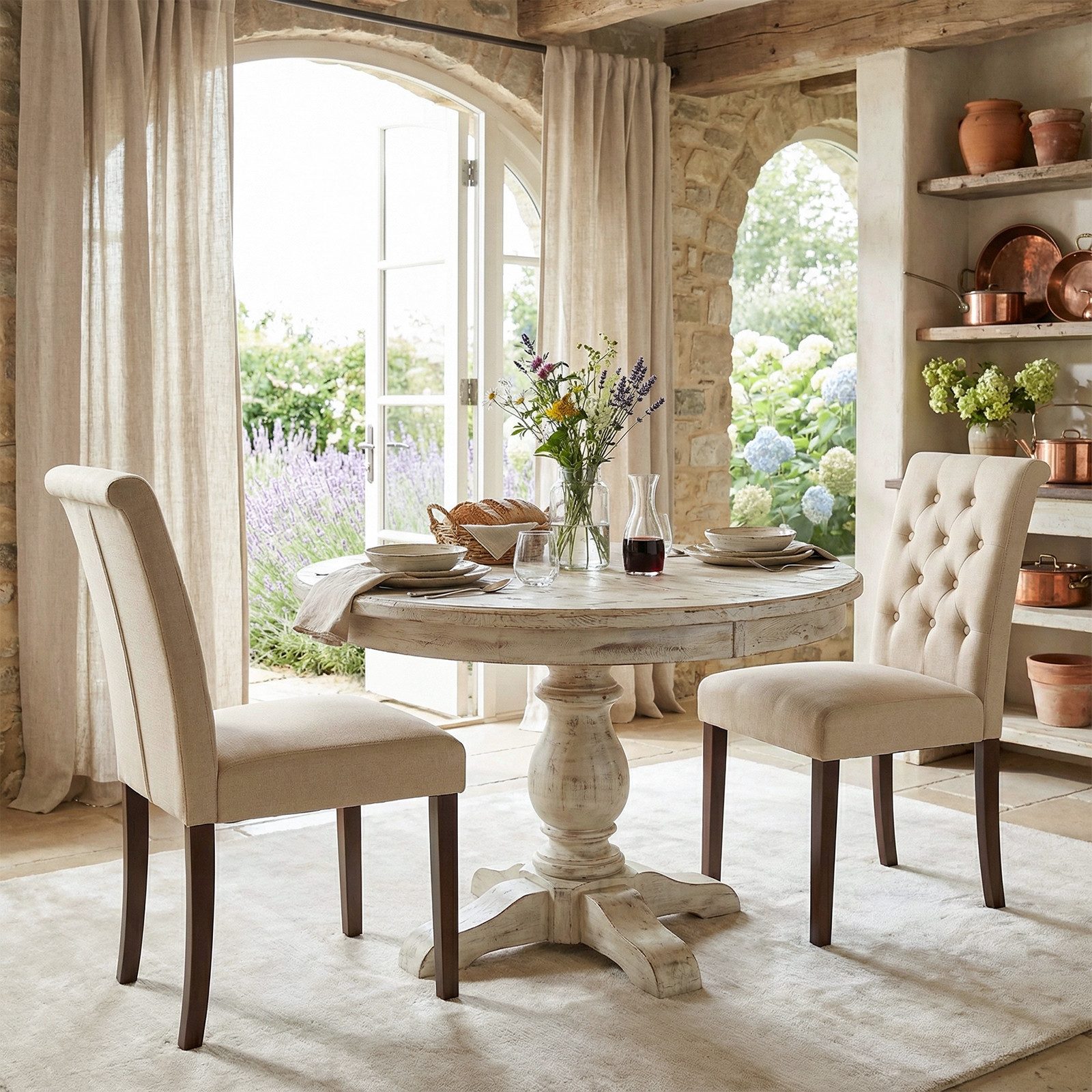 TLGREEN Esszimmerstuhl 2er Set,Polsterstühle mit hoher Rückenlehne, (Chesterfield Stil mit Massivholzbeinen, Weiche Gepolsterte Sitzfläche, 2 St), für Esszimmer und Küche