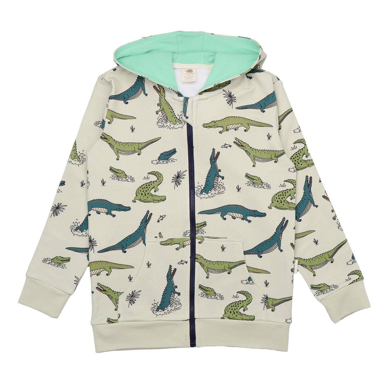 Sweatjacke Sweatjacke mit Krokodilmuster aus Bio-Baumwolle