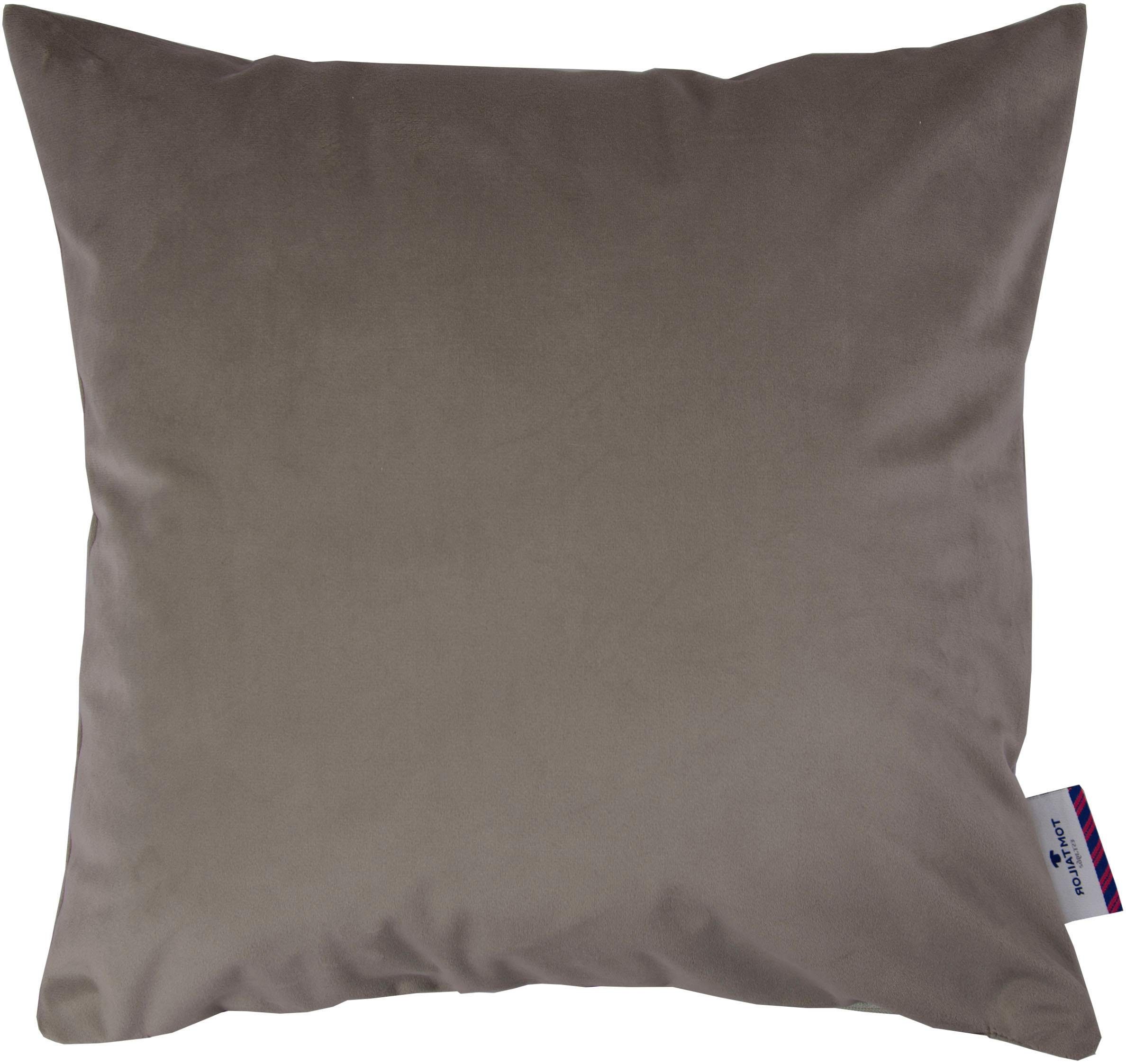 TOM TAILOR HOME Dekokissen schlamm FRENCH Kissenhülle ohne Stück 1 Füllung, VELVET