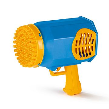 EASYmaxx Seifenblasenmaschine mit LED-Beleuchtung 3,7V blau/gelb, Pistole inkl. Licht Kinder
