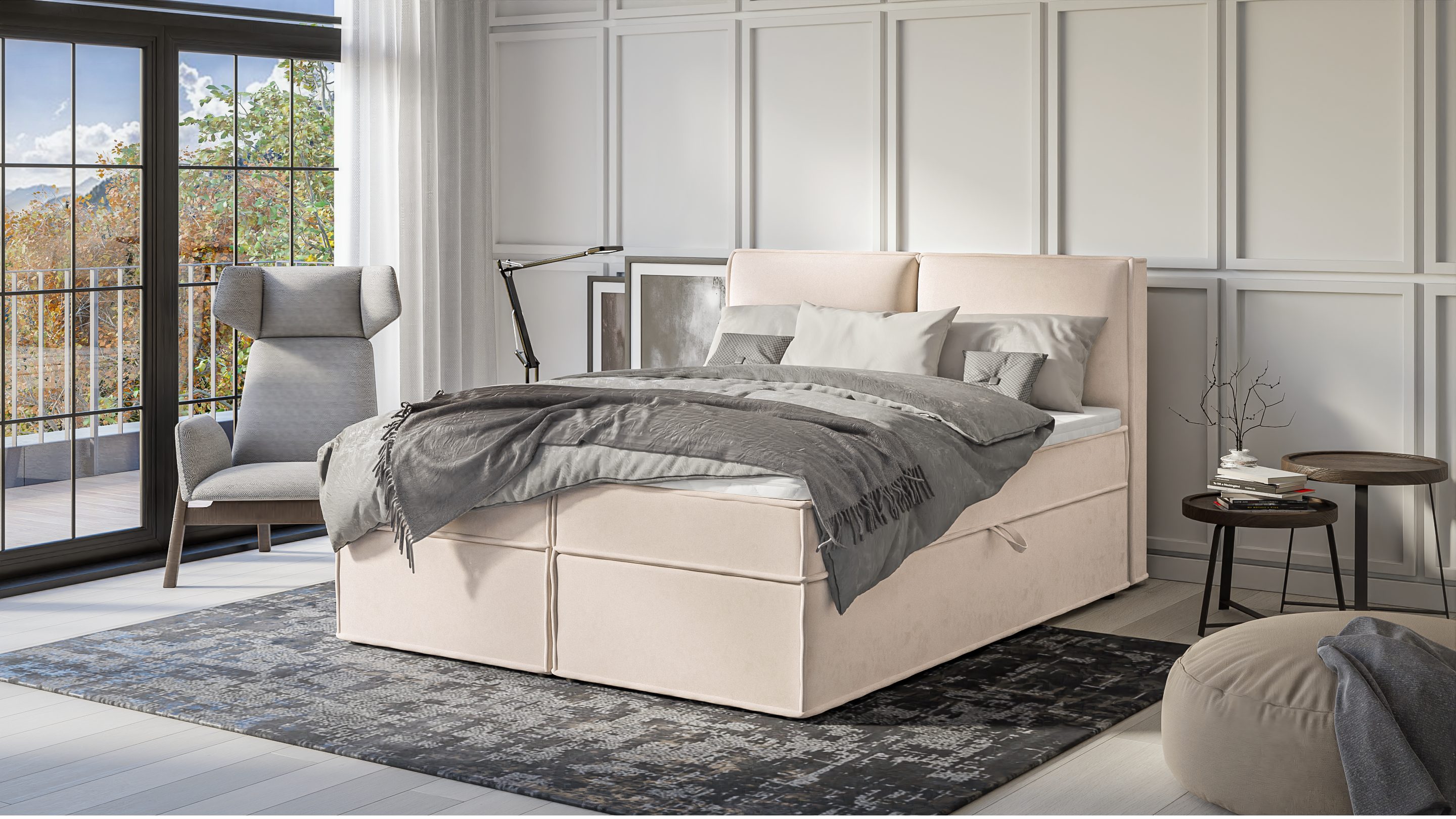 S-Style Möbel Boxspringbett Plaza mit Topper günstig online kaufen