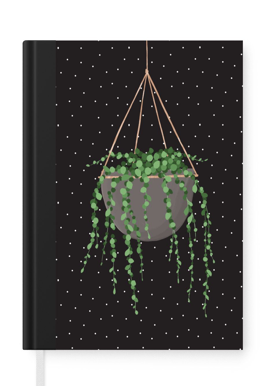 MuchoWow Notizbuch Pflanzen - Hängepflanze - Blumentopf, Journal, Merkzettel, Tagebuch, Notizheft, A5, 98 Seiten, Haushaltsbuch