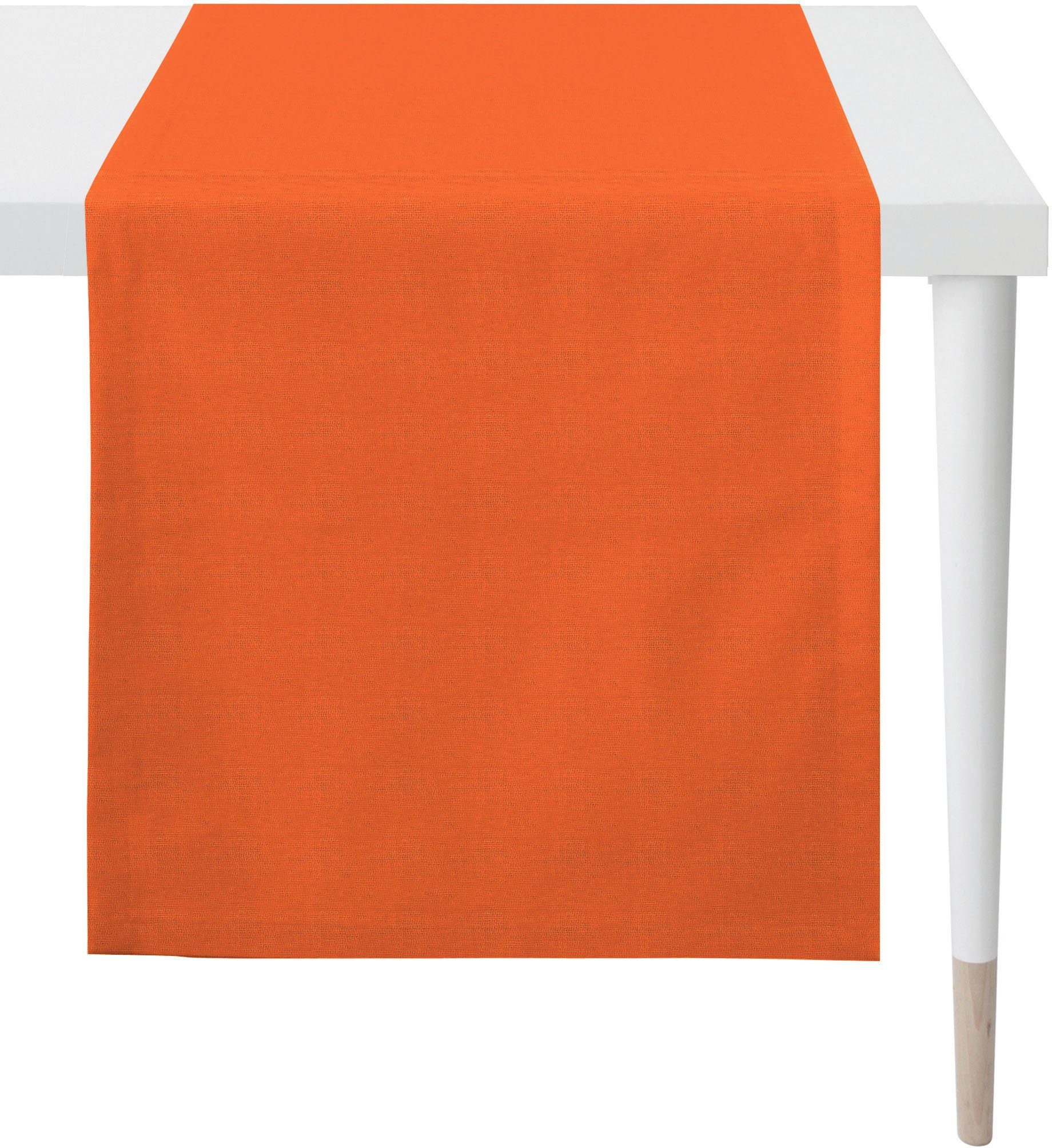 Tischläufer APELT Sommer / Fleckschutz orange 3900 (1-tlg), Uni mit Sommerdeko, OUTDOOR,