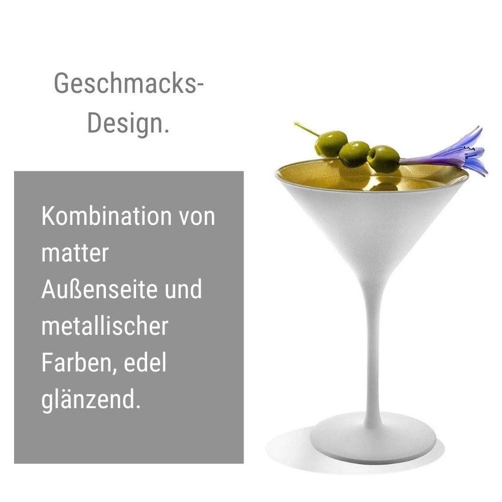 Stölzle Cocktailglas Stölzle Lausitz Elements Cocktail Weiß-Gold (6er), Kristallglas