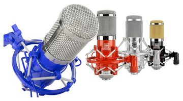 Pronomic Mikrofon CM-100 Studio Großmembranmikrofon (Ideal für Radioproduktion, Podcast oder Hörspiel, 4-tlg), Kondensator Mic inkl. Mikrofonspinne & Windschutz