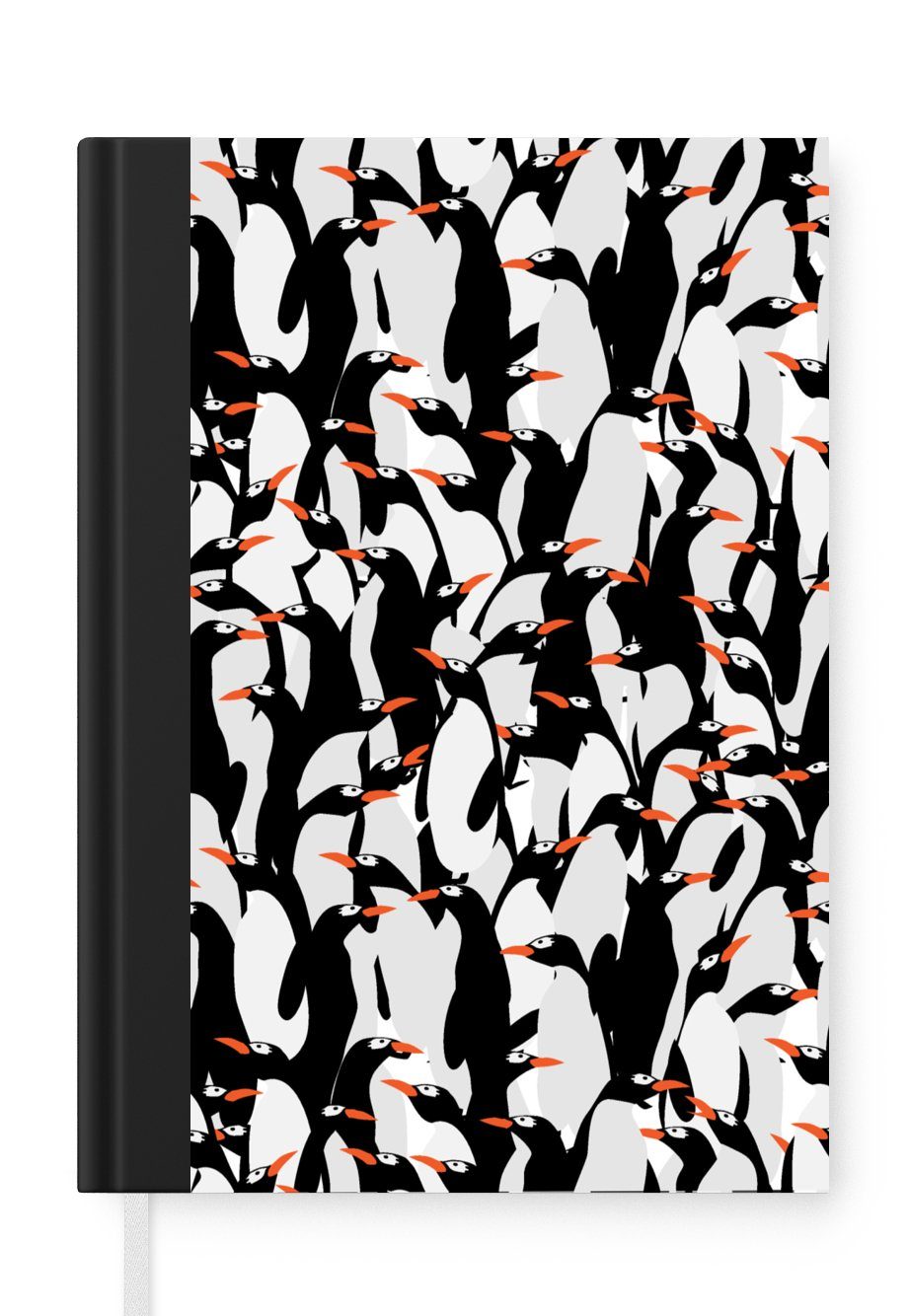 MuchoWow Notizbuch Pinguine - Tiere - Muster - Zentangle, Journal, Merkzettel, Tagebuch, Notizheft, A5, 98 Seiten, Haushaltsbuch