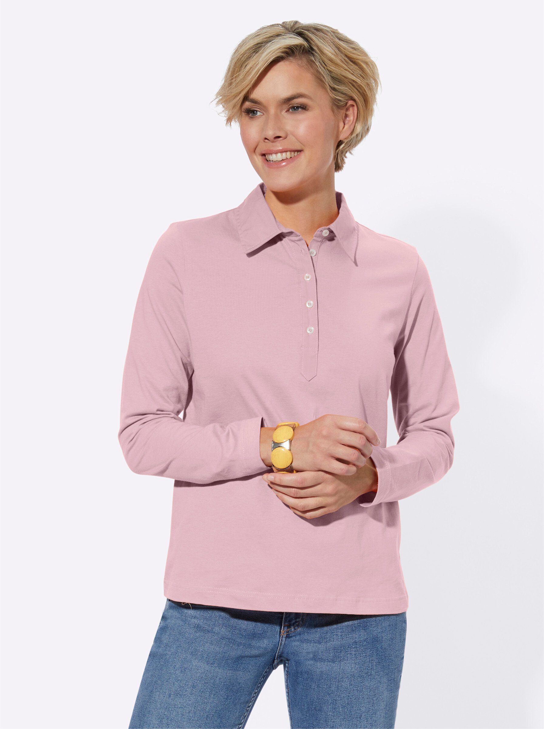 Casual Looks Langarm-Poloshirt "Poloshirt", (1 tlg.) günstig online kaufen