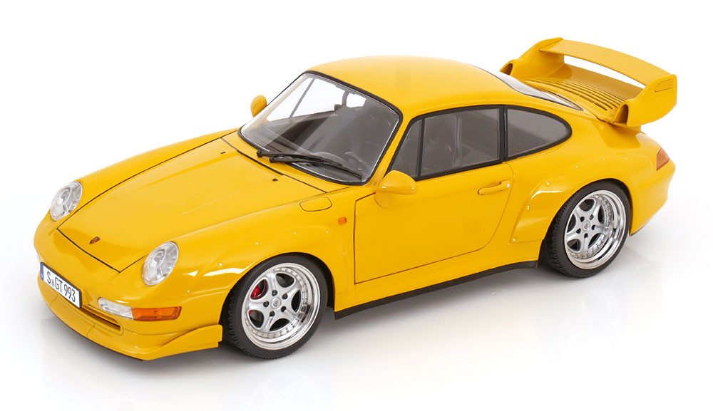 KK Scale Porsche 911 (993) GT2 Speedline Felgen 1996 gelb, Maßstab 1:12