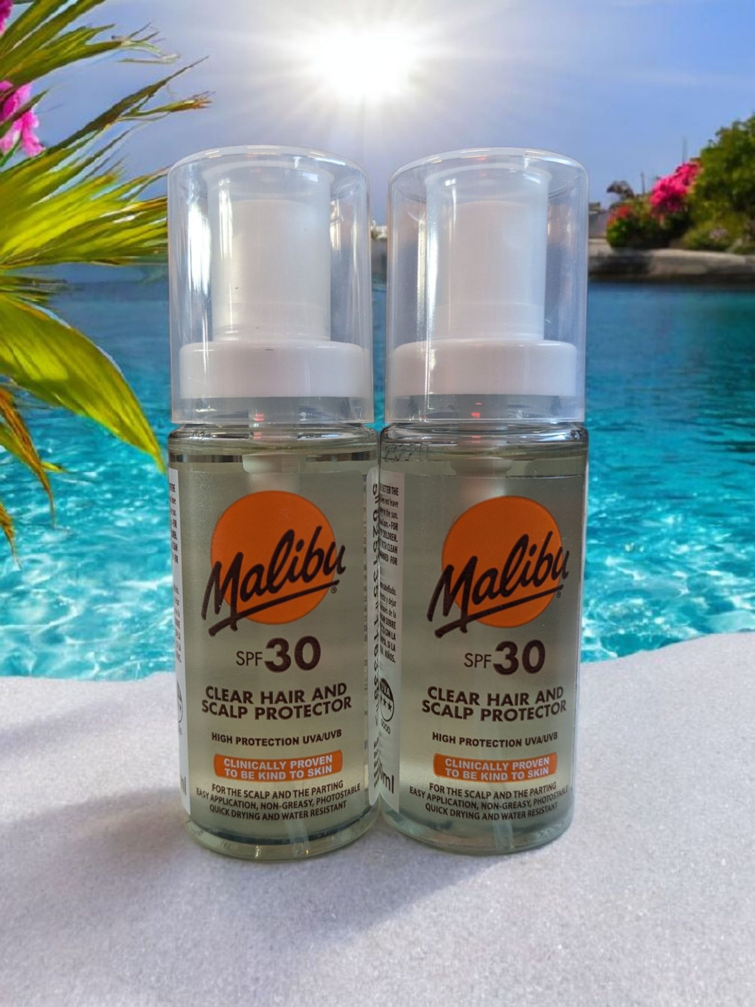 Malibu Health Products Haarspray - Haar und Kopfhaut Sonnenschutz - 2x50 ml, 2-tlg., Haarpflege